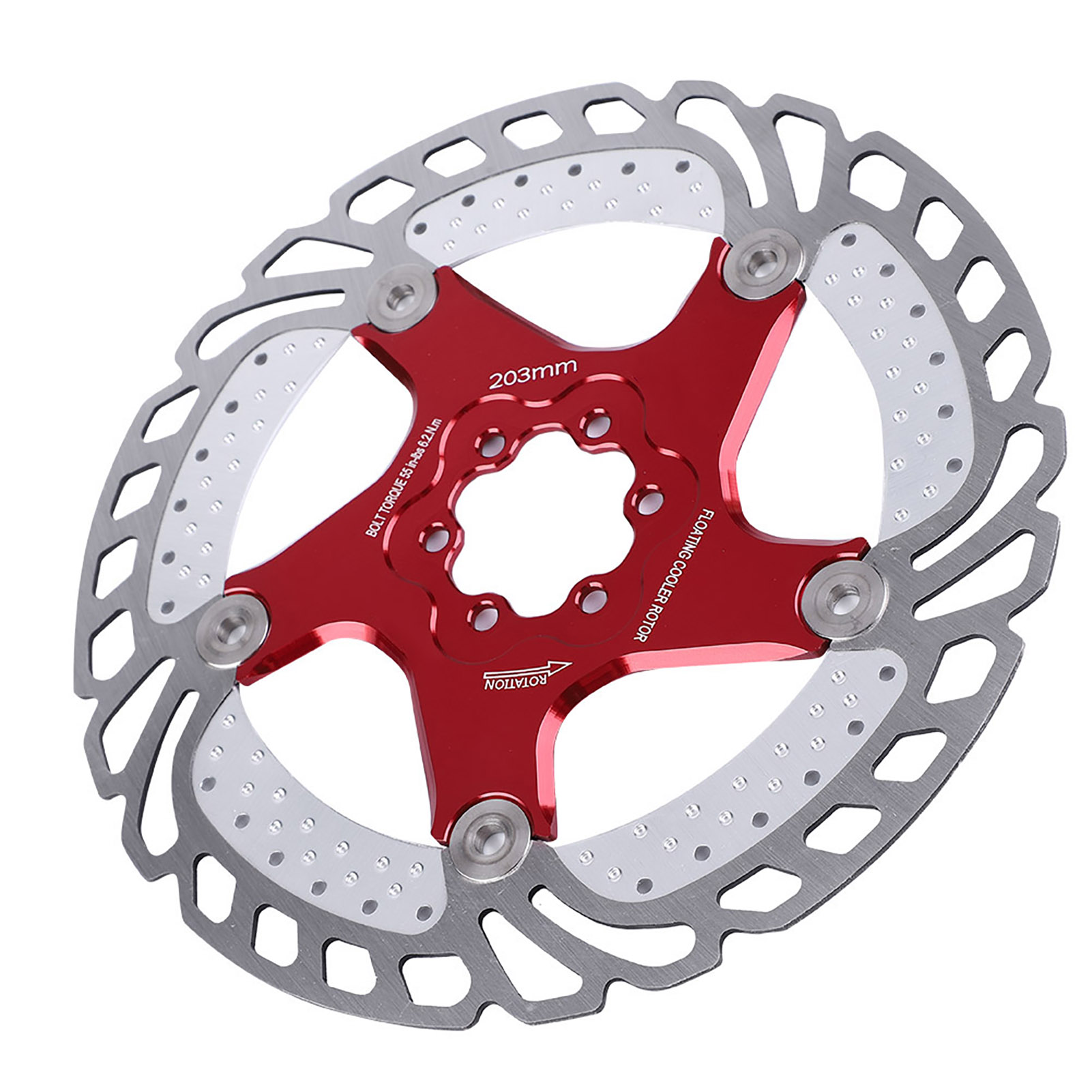 Edelstahl-fahrrad-scheibenbremse Mit Kühlung Und Schwimmender Bremsscheibe (203 Mm)