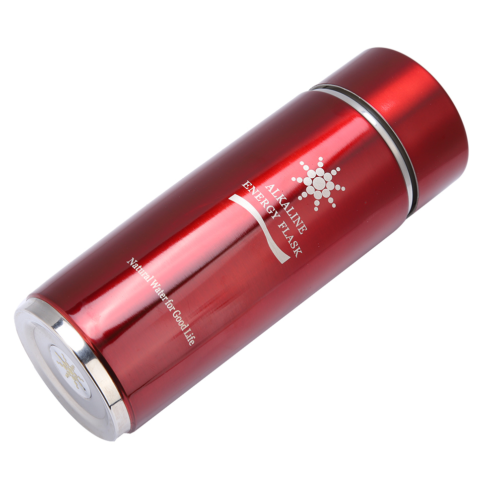 Rote, Isolierte Edelstahlflasche, Tragbarer Becher Mit Alkalischem Wasserionisator, Nano-bioenergie-balancer, 500-ml-gesundheitsfilterflasche.