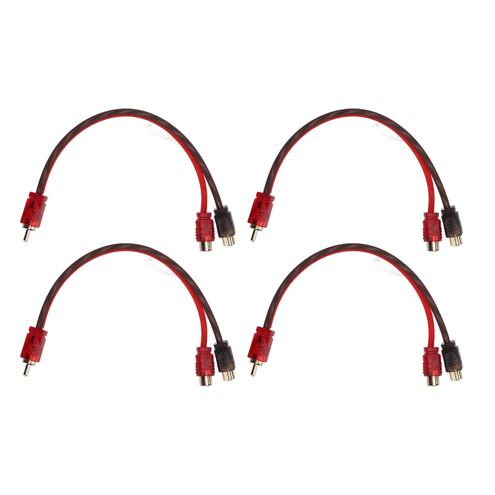 4-teiliges Rca-kabel, Y-adapter (1 Stecker Auf 2 Buchsen), Stereo-audio-splitter Für Autoradio, Autolautsprecher, Anschlussset, Doppelkabel