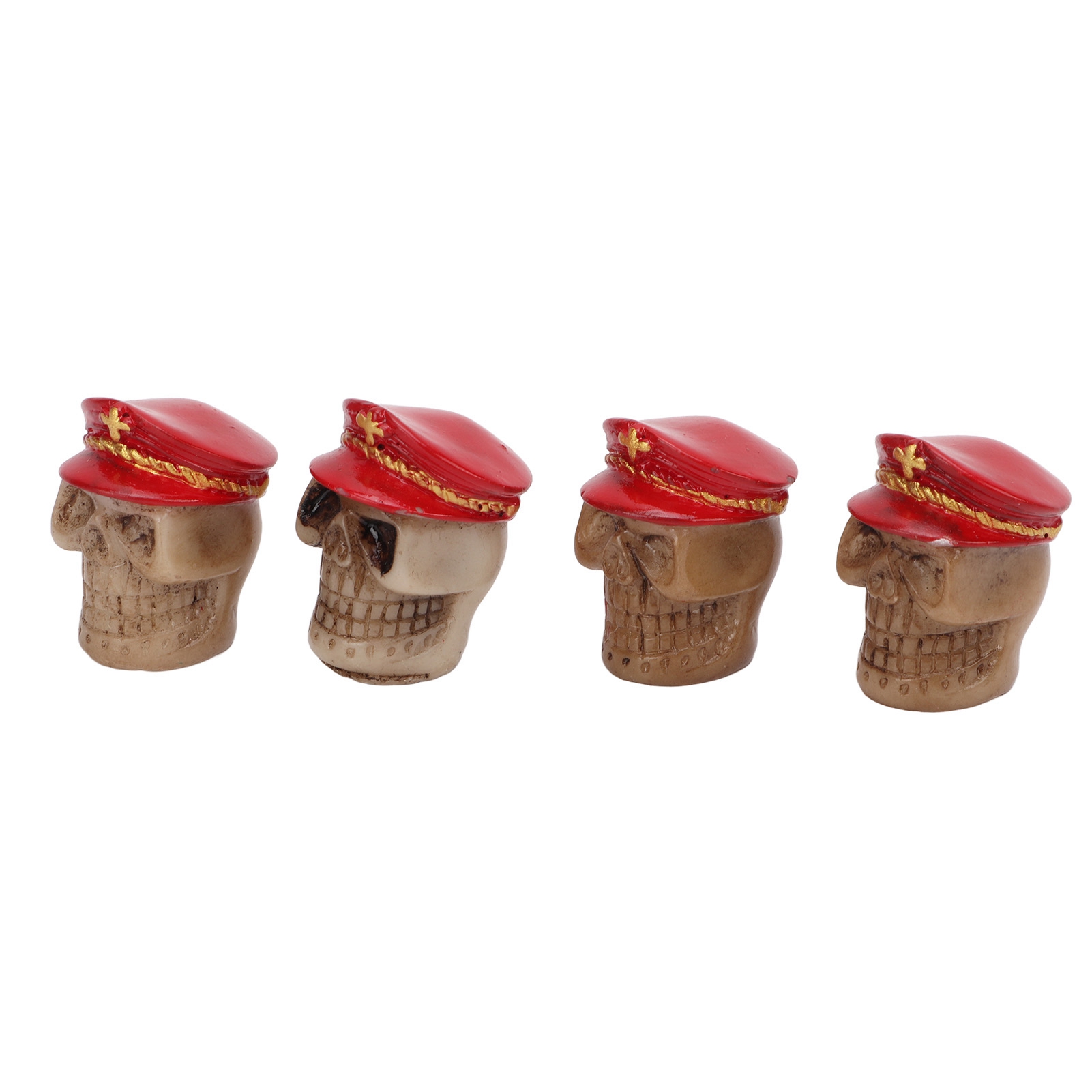 4 Universelle Totenkopf-reifenventilkappen Für Autos, Motorräder, Suvs, Lkws, Fahrräder, Mountainbikes – Rot, 4er-set