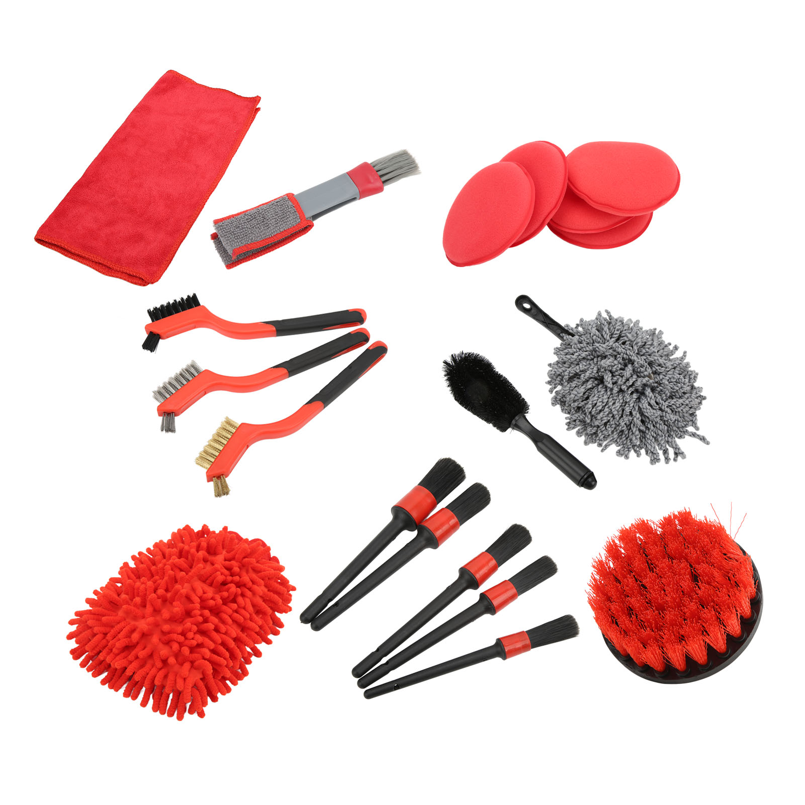 Set Mit 6 Langen, Flexiblen Autoreinigungsbürsten: Reifen, Motor, Leder, Innenraumreinigung, Wiederverwendbar