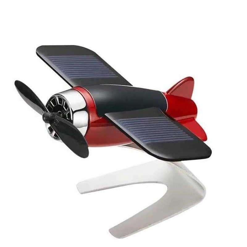 Flugzeug-armaturenbrett-dekoration, Solarbetriebener, Drehbarer Auto-lufterfrischer, Aromadiffusor, Duft, Dekoration Für Zuhause Und Büro, Rot