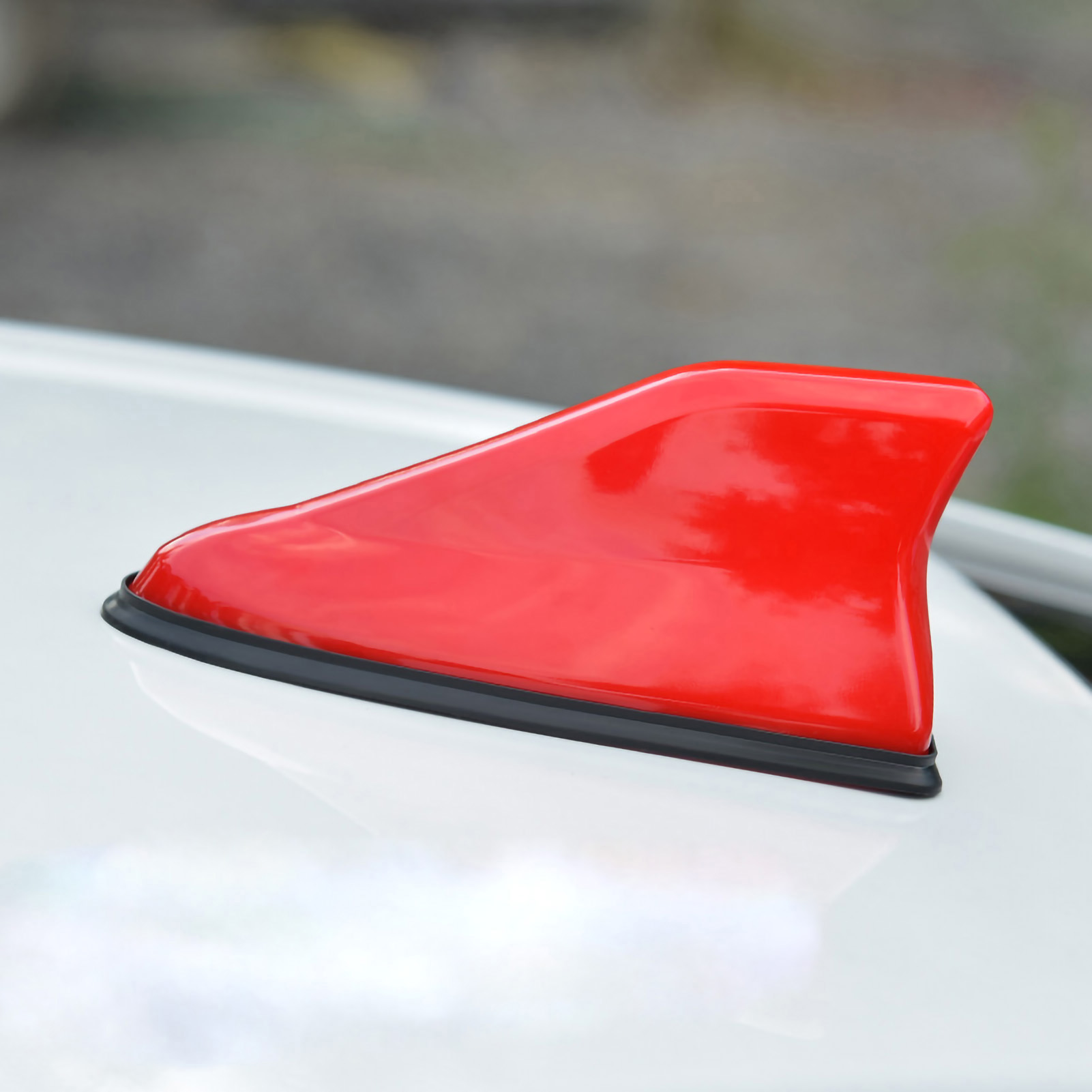 Rote Haifischflossenantenne Für Das Autodach, Auto-außenzubehör, Klavierlack-optik, Verbesserter Radioempfang, Ästhetisches Ersatzteil