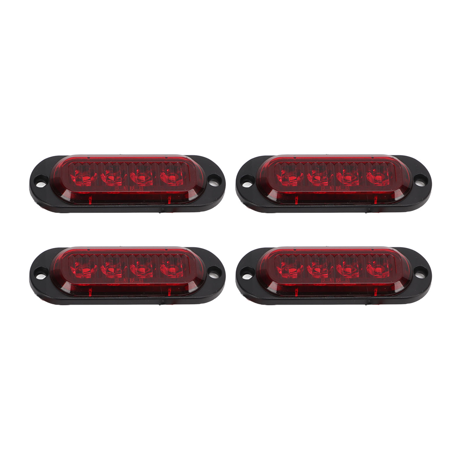 Set Mit 4 Superhellen 3000k Ip65 Wasserdichten Lkw-seitenmarkierungsleuchten, Einfache Installation, 12-24v Rote Warnblinker