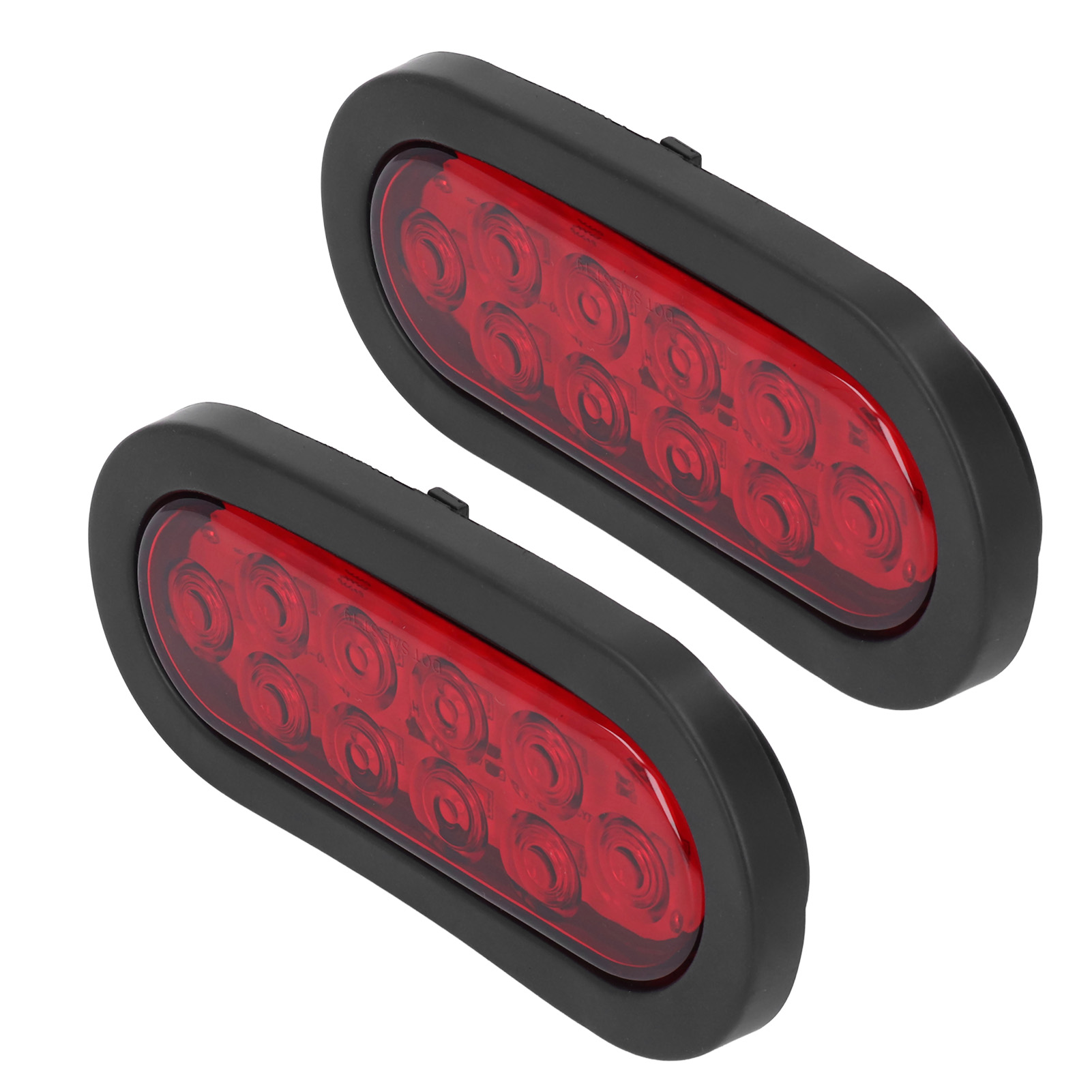 Rote Ovale Led-positionsleuchten 12v, Wasserdicht, 2 Stück, Hintere Brems- Und Blinklichter Für Lkw, Anhänger, Boot, Wohnwagen.