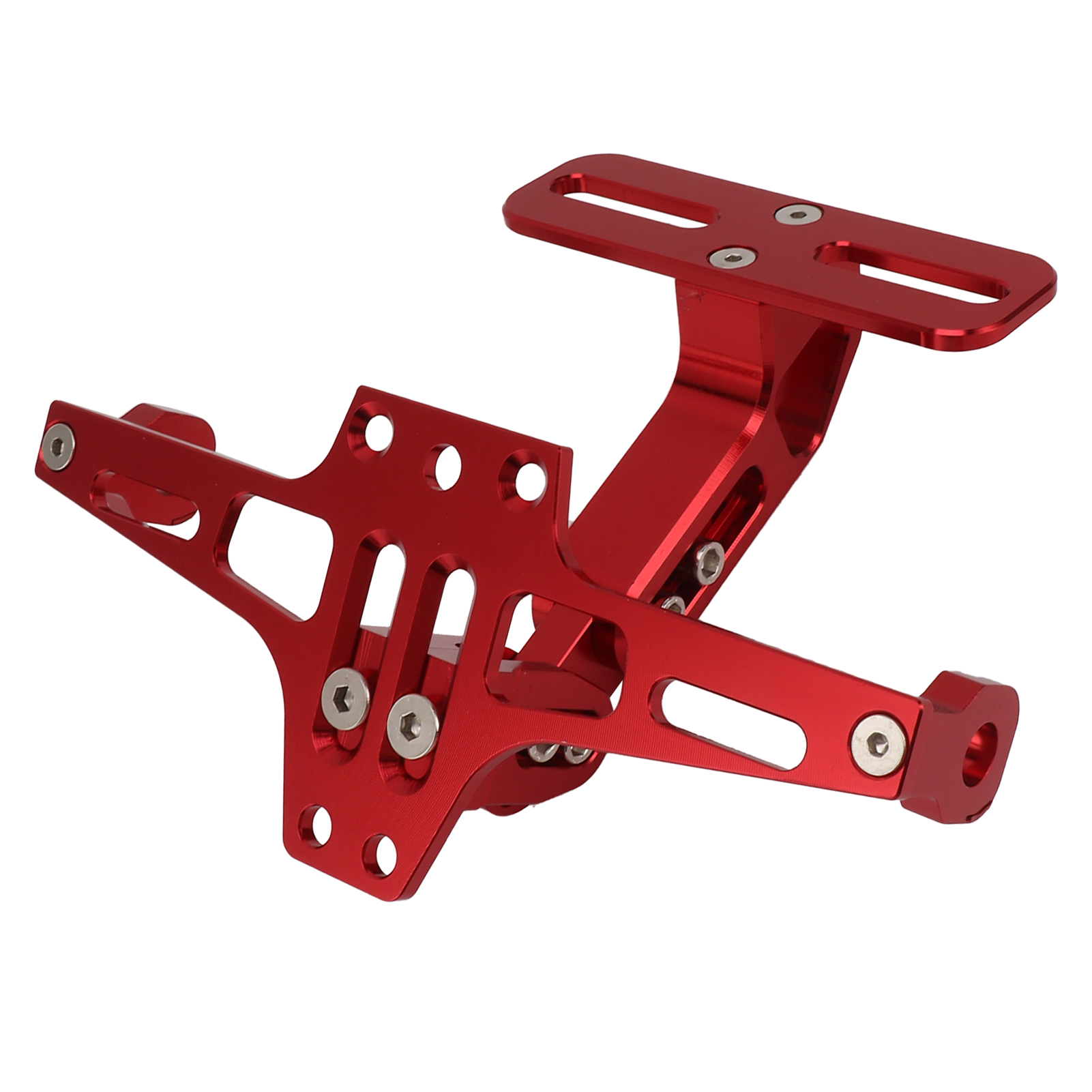 Universell Verstellbare Cnc-gefräste Kennzeichenhalterung Aus Aluminium Für Motorräder, Rot, Robuste Kennzeichenhalterung Für Motorräder