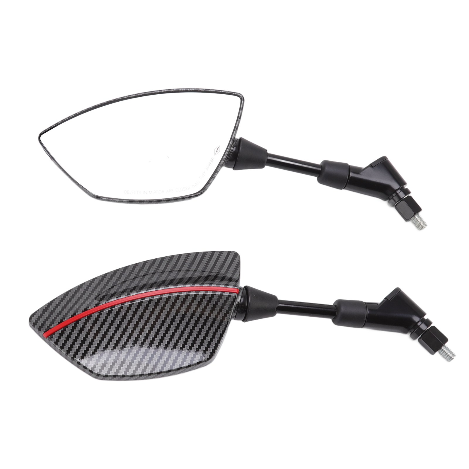 Universelle 360°-schwenk-motorradspiegel Mit Konvexem Glas Für Roller Und Quads, 8-mm-sockel, 2er-pack, Rot