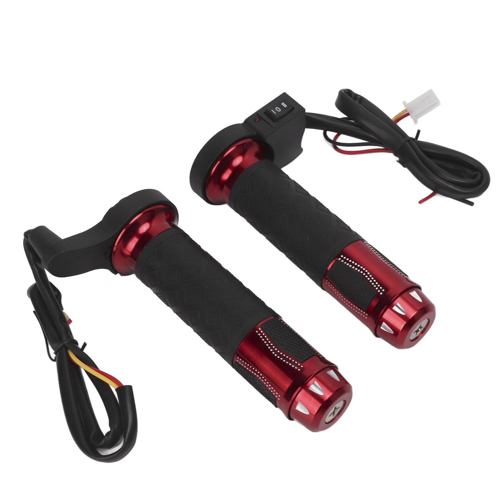 2-teilige Elektrische Heizgriffe, 22 Mm Aluminium, Winter-anti-rutsch Für Motorrad-/rollerlenker, 12–14 V, Rot