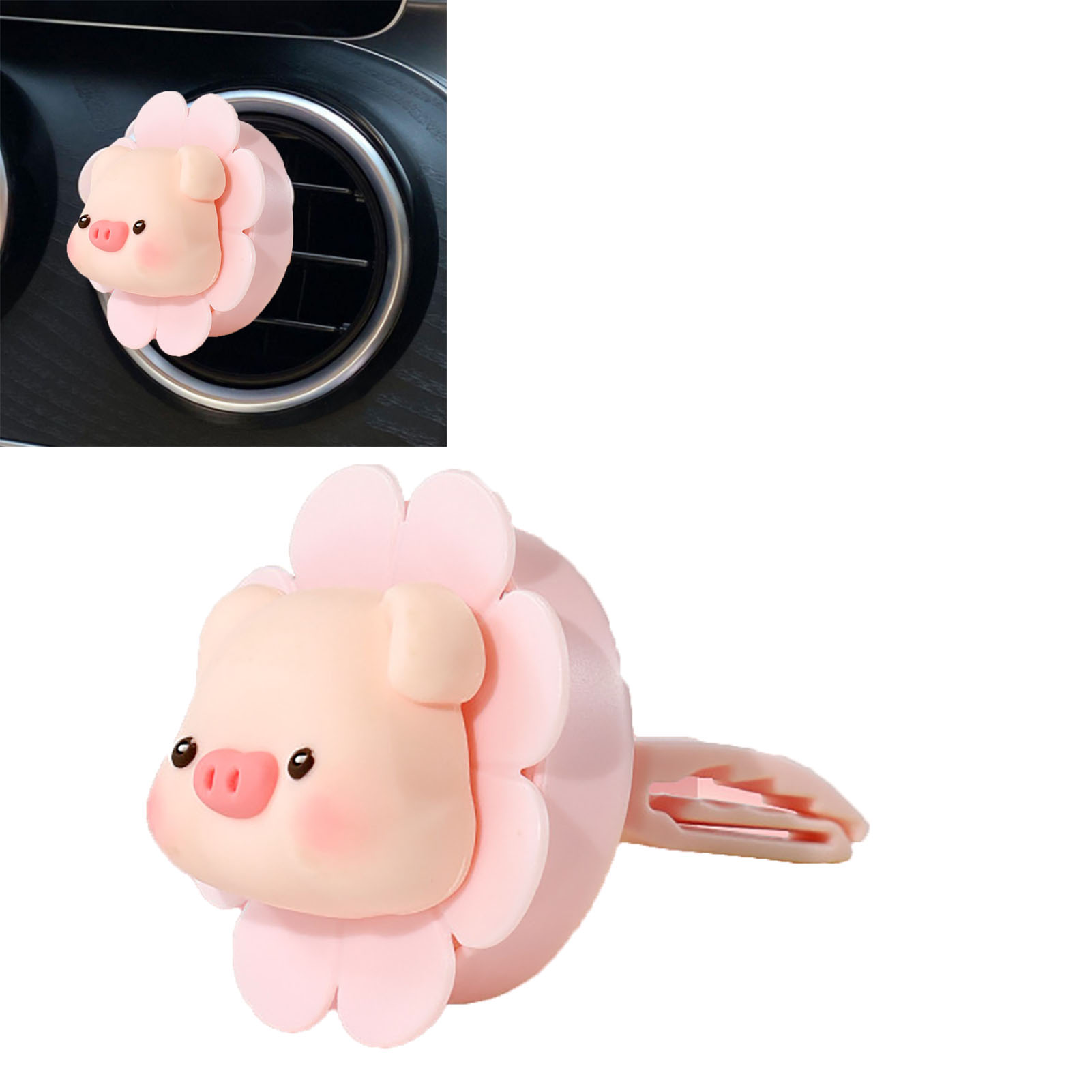 Rotierender Auto-lufterfrischer Mit Blumenmotiv, Niedlicher Lüftungsventilator, Auto-innendekoration, Kühlergrillclip, Schweinchen, 1 Stück