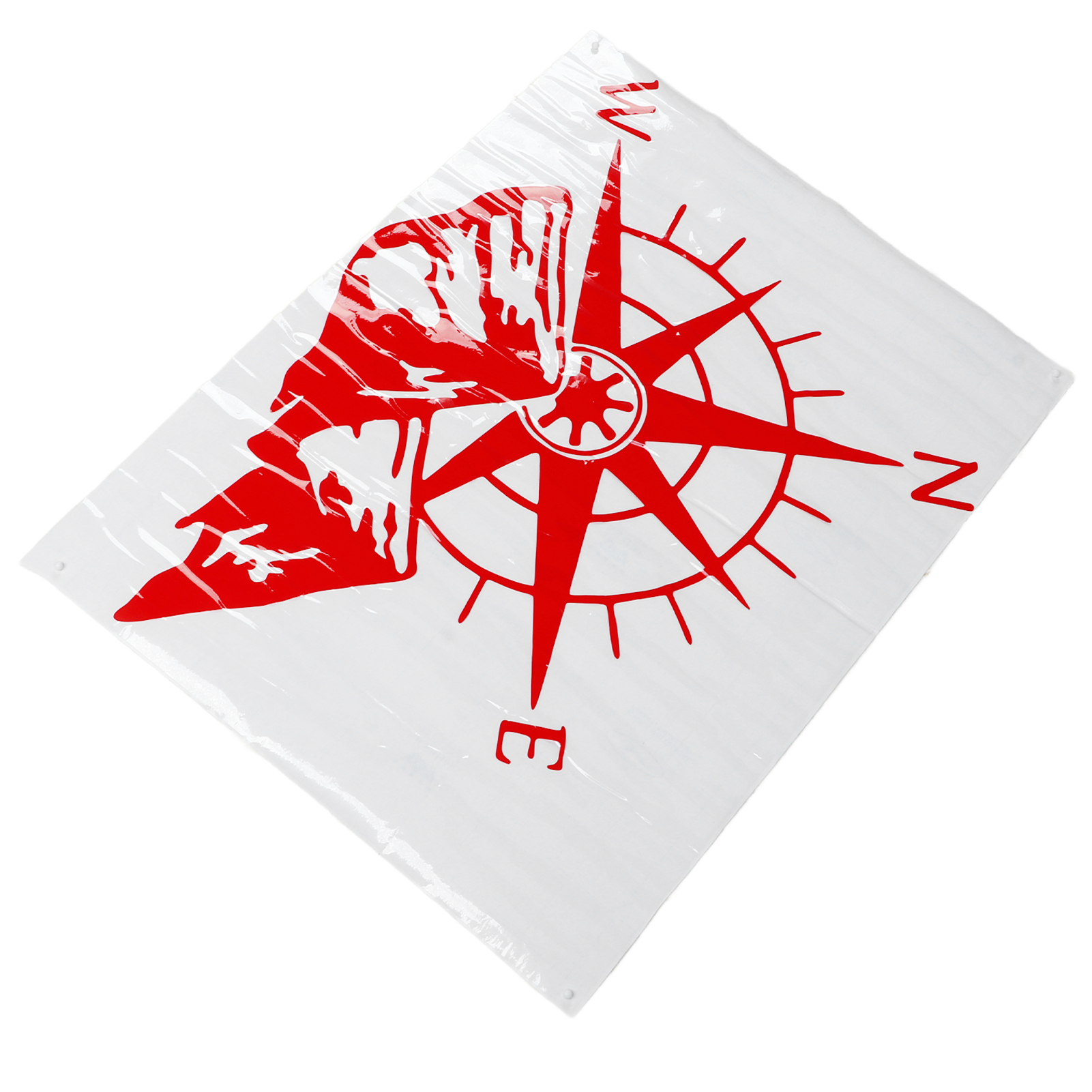 Dekorativer Auto-heckscheibenaufkleber Bergkompass Stark Haftend Farbecht Universalaufkleber Rot 60x45cm