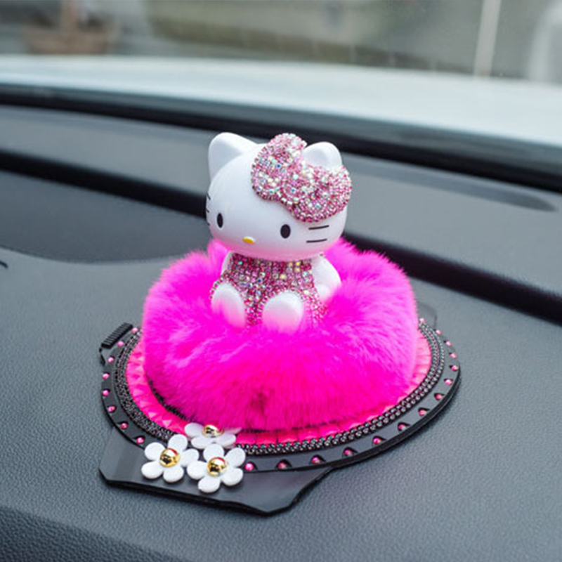 Katzen-auto-anhänger, Strass-parfümfigur Für Armaturenbrett, Rotes Interieur-accessoire, Geschenk