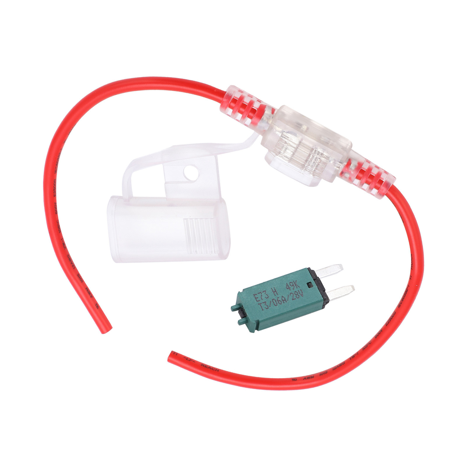 Transparenter Sicherungshalter, 12 Awg 6 A, Manuell Rückstellbar, Wasserdicht Und Staubdicht, Für Auto, Boot, Wohnmobil, Lkw