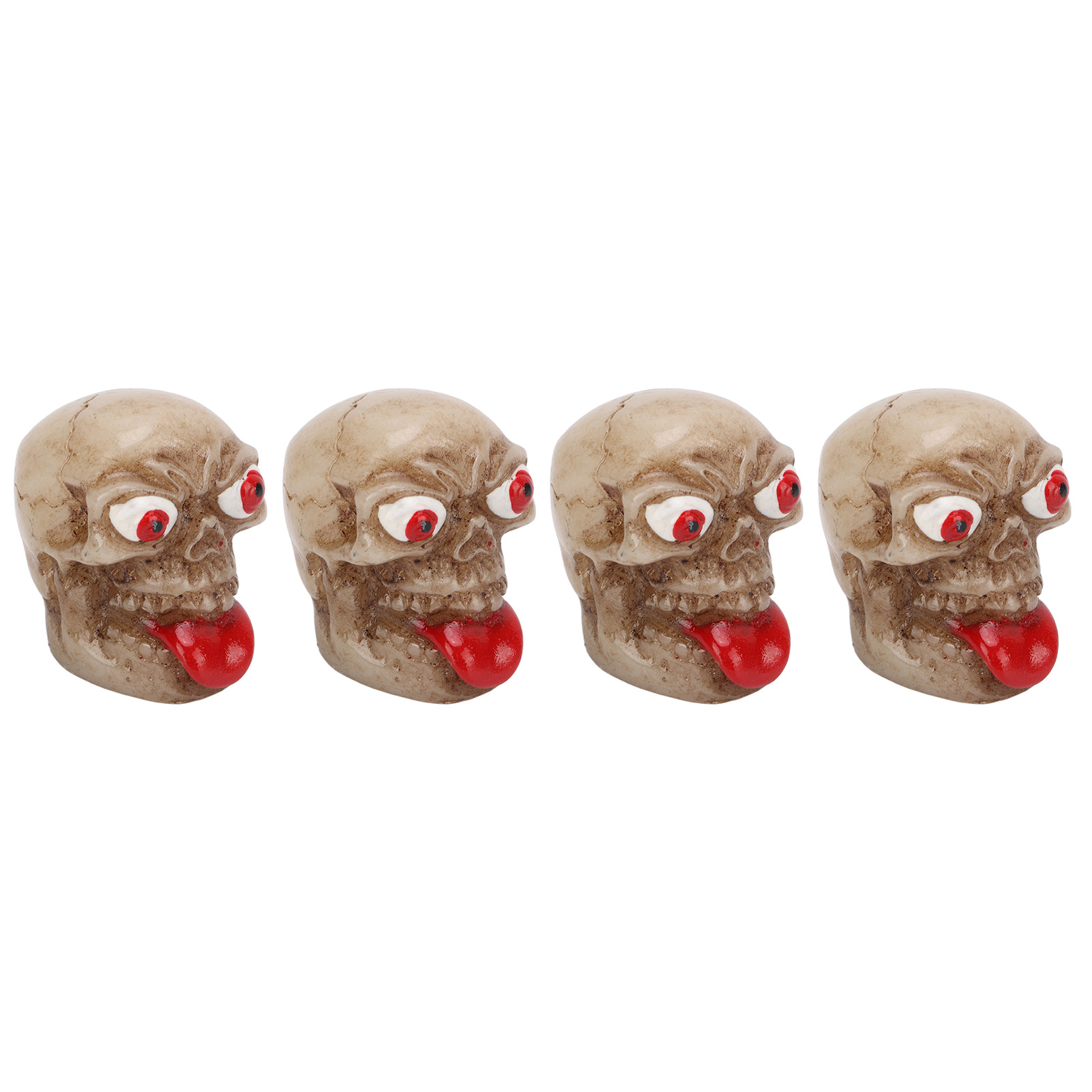 Set Mit 4 Totenkopf-reifenventilkappen, Staubdicht, Universell Für Autos, Motorräder, Suvs, Lkws, Fahrräder, Rot.