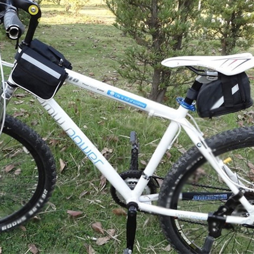 Fahrrad-oberrohrtasche, Doppeltasche Für Den Vorderrohrrahmen (schwarz)