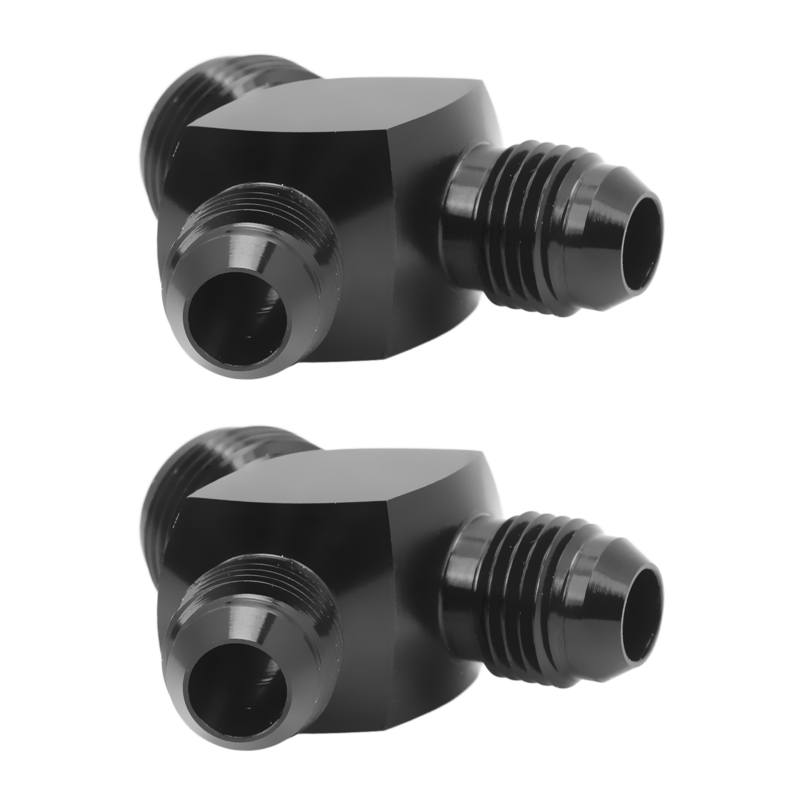 2 Stück Y-block-adapter An8 Auf 2an6, Auslaufsicher, Schwarz Eloxiert, Universell Für Kraftstoffschlauchleitungen