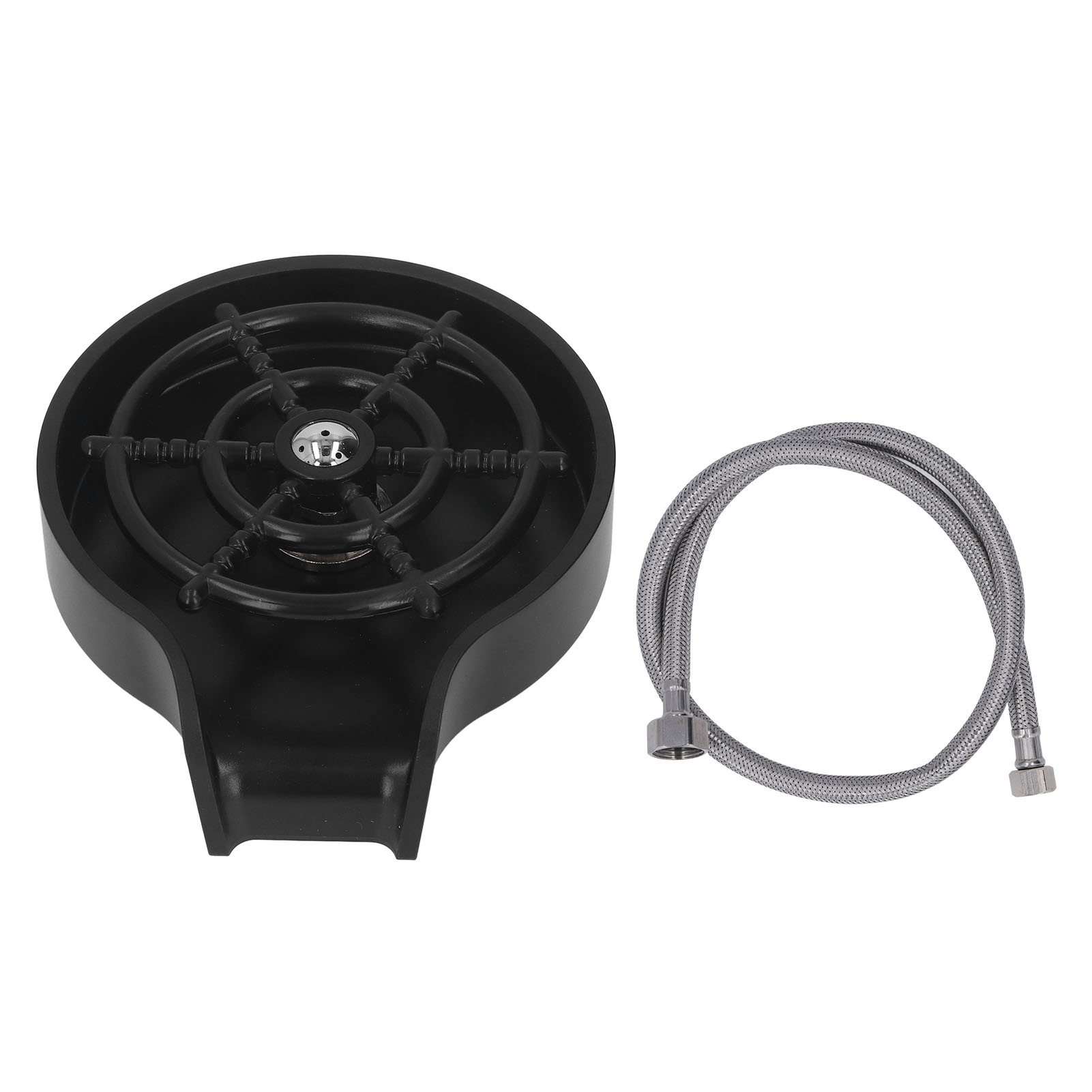 Hochdruck-spülbecken-gläserspülstange, Automatisches Tassenwaschset Mit Abs-sockel, 80 Cm Schlauch, Schwarz