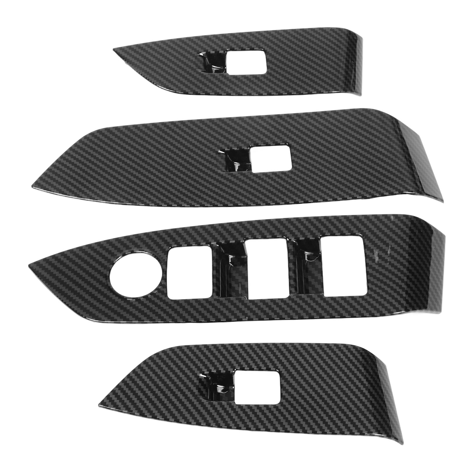 4-teiliges Set Türfenster-bedienfeld-abdeckungen In Carbonfaser-optik Mit Glashebeknopf-dekoraufklebern Als Ersatz Für Mazda Cx-5 2017–2023 (rechtslenker)