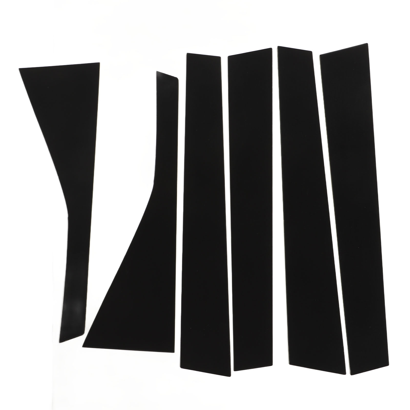 6-teiliges Set Tür- Und Fensterpfostenleisten Aus Glänzend Schwarzem Polycarbonat, Ersatz Für Honda Jazz (2004–2007)