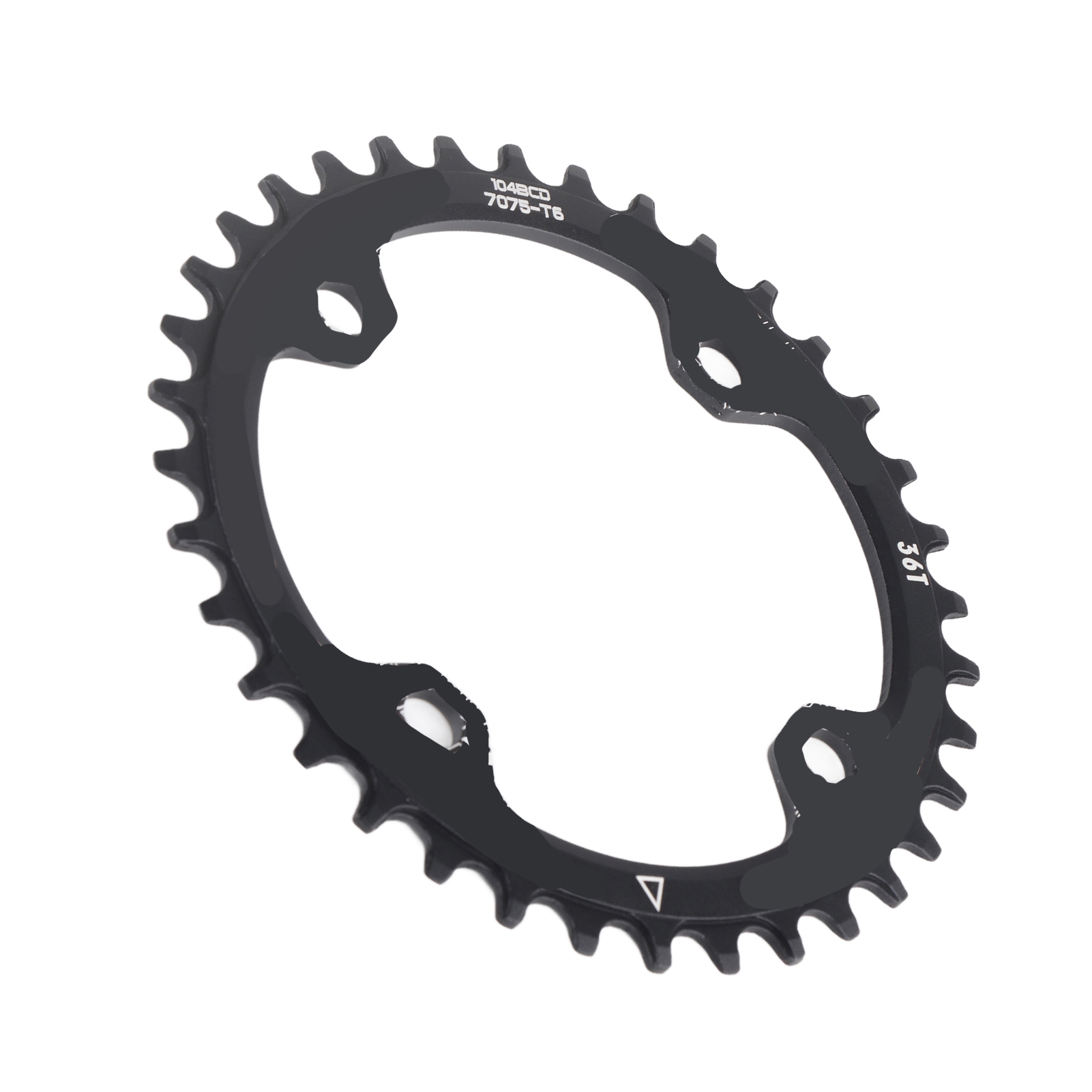 Pièces De Rechange Pour Plateau De Chaîne Mono-manivelle En Acier Pour Vtt 32/34/36/38t Bcd 104 (noir 36t)