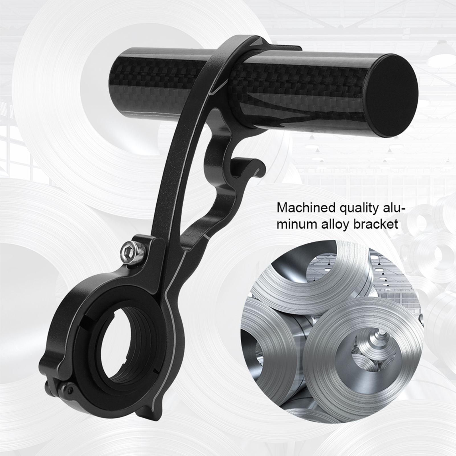 Support De Rallonge De Guidon Pour Vélo, Compatible Avec Lampes Gps/phares/appareils Photo (noir)