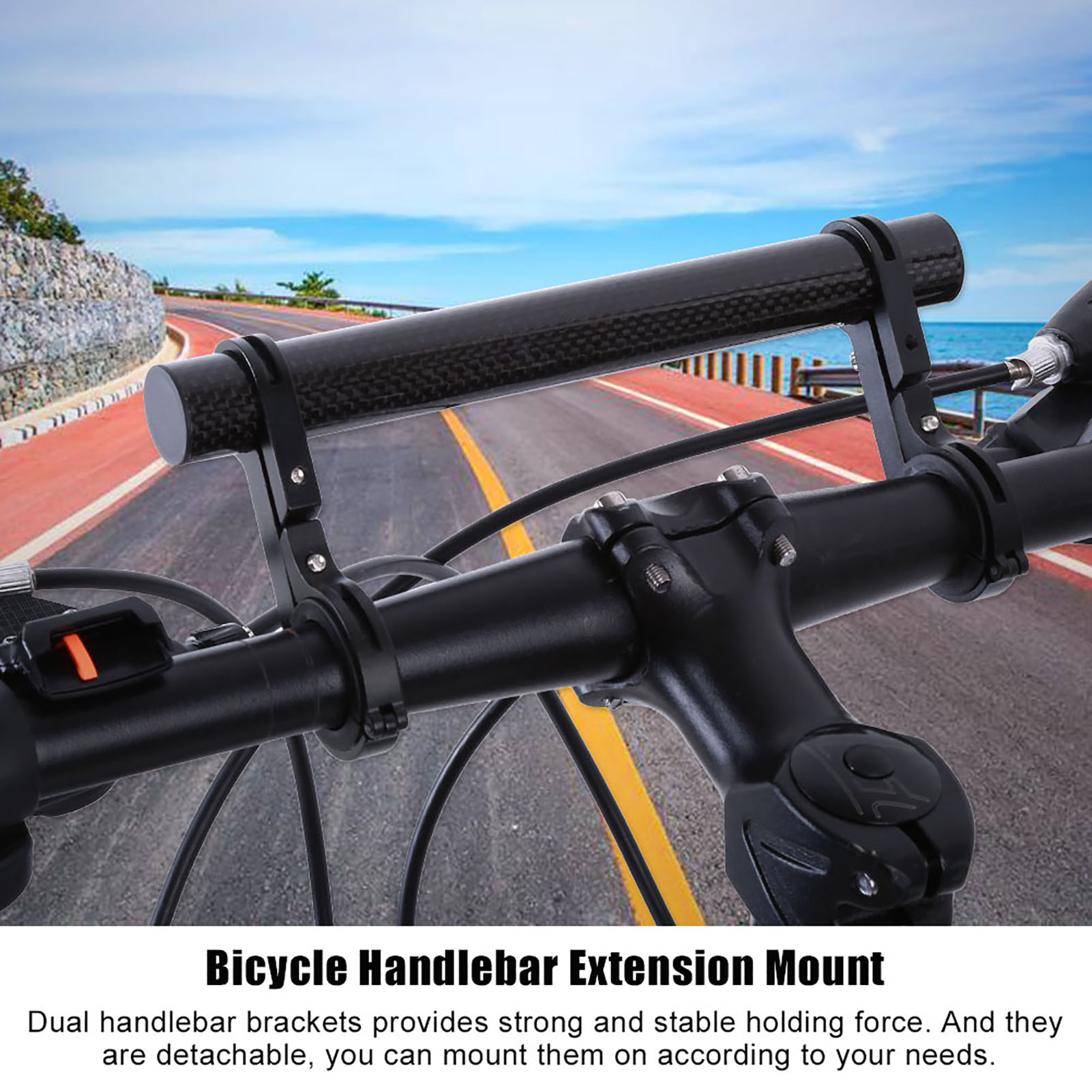Support De Guidon De Vélo Avec Rallonge Pour Lampe Torche Et Compteur De Vitesse (noir)