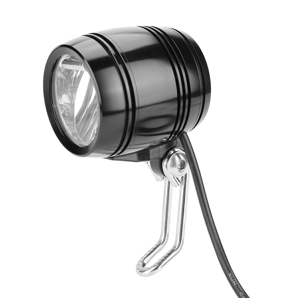 Phare Avant Led En Aluminium Pour Vélo Électrique Avec Klaxon Intégré (2 En 1) (noir)