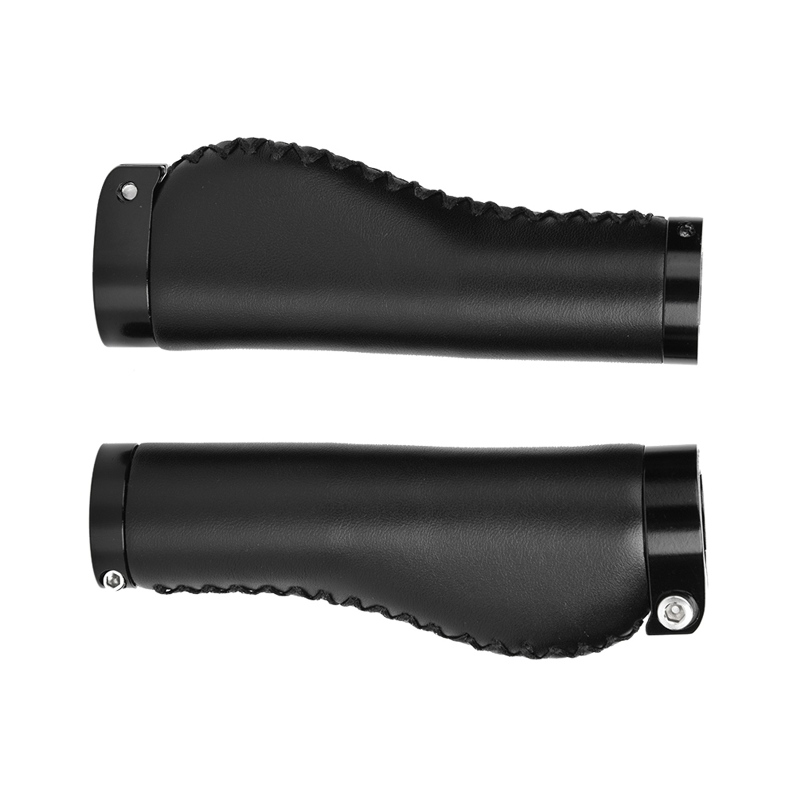 Paire De Poignées De Vélo Pliantes En Cuir Pu Verrouillables (noires)