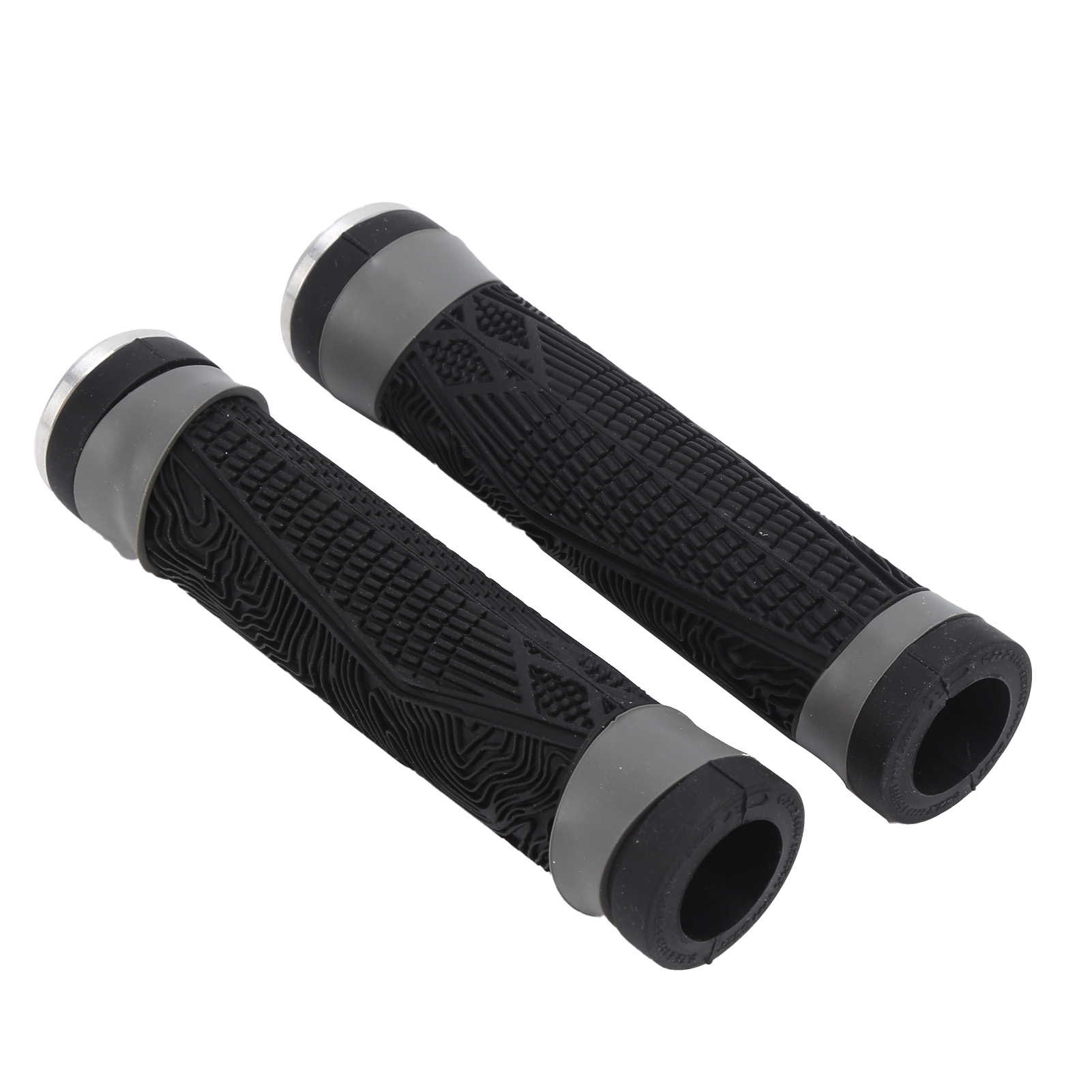 Poignées De Guidon De Vélo Vtt En Silicone Antidérapant Avec Embouts, Accessoire De Cyclisme Antichoc (noir)