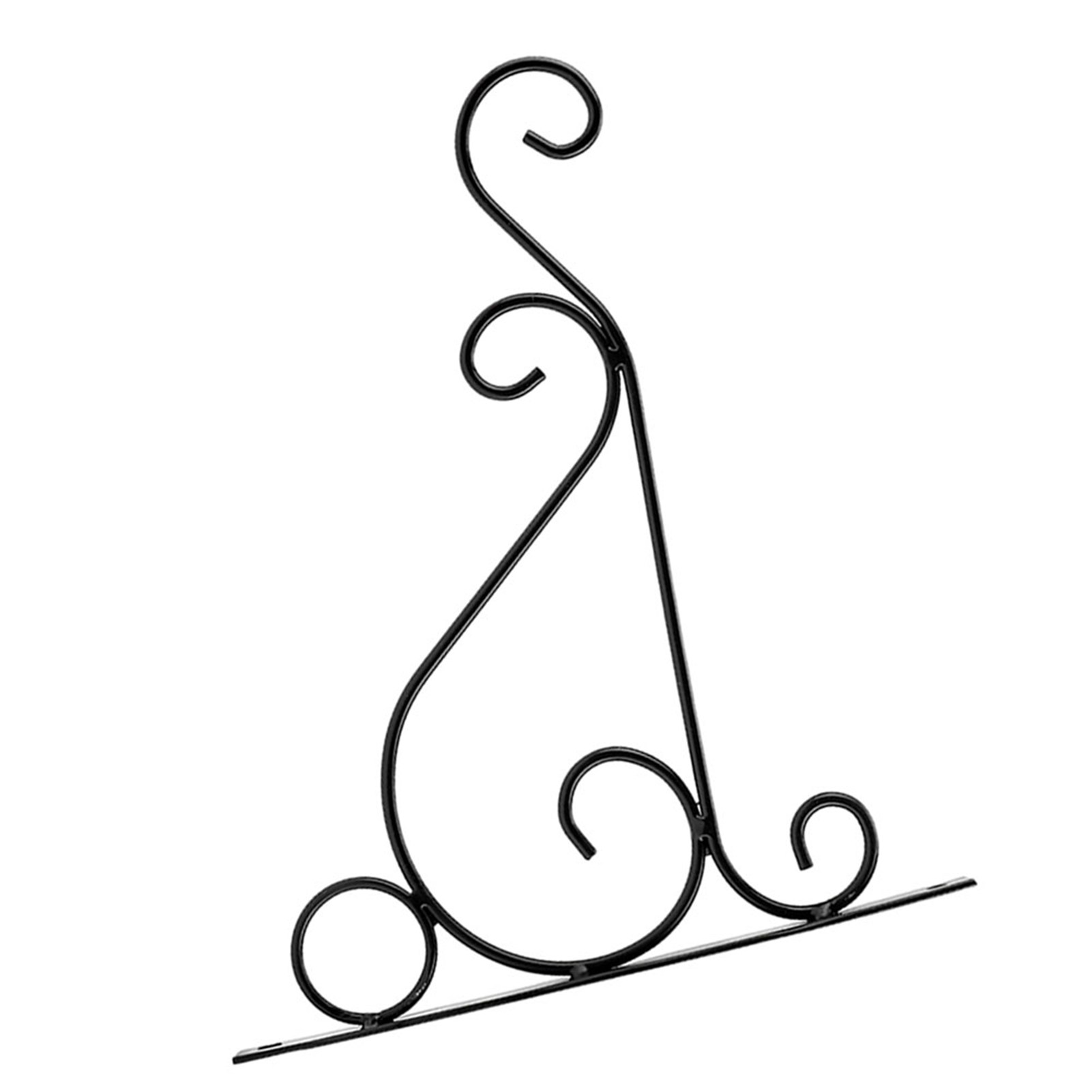 Wandmontierter Pflanzenhänger Aus Eisen, Blumenhaken Für Den Außenbereich, Garten- Und Wohndekoration, 25 X 21 Cm, Schwarz