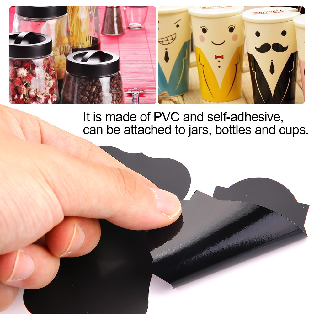 Set Mit 88 Selbstklebenden Schwarzen Kreidetafeletiketten Für Küchengläser Und -töpfe, Inklusive Stift, Diy-dekoration
