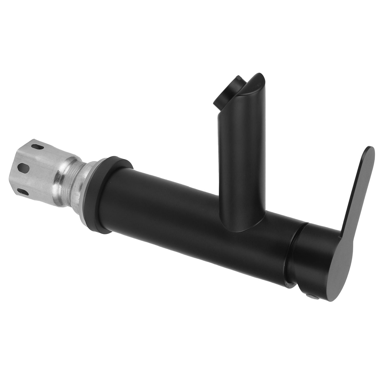 Waschtischarmatur Aus Schwarzem Edelstahl, Warm-/kaltwassermischer 1/2", Badezimmerarmatur Für Aufsatzwaschbecken, G1/2-anschluss, Matte Oberfläche.
