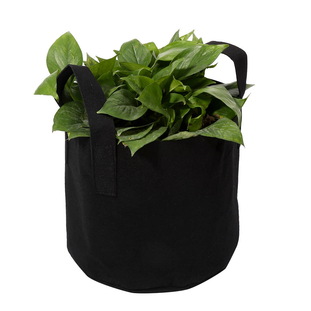 Schwarzer Pflanzsack, Atmungsaktiver Stoff-gartentopf Für Gemüse Und Blumen, 25 X 30 Cm (5 Gallonen) Pflanzgefäß
