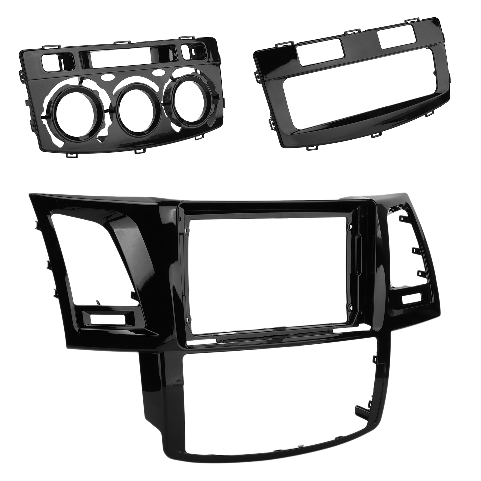 Schwarze 2-din-autoradio-blende Als Ersatz Für Hilux 2009-2015