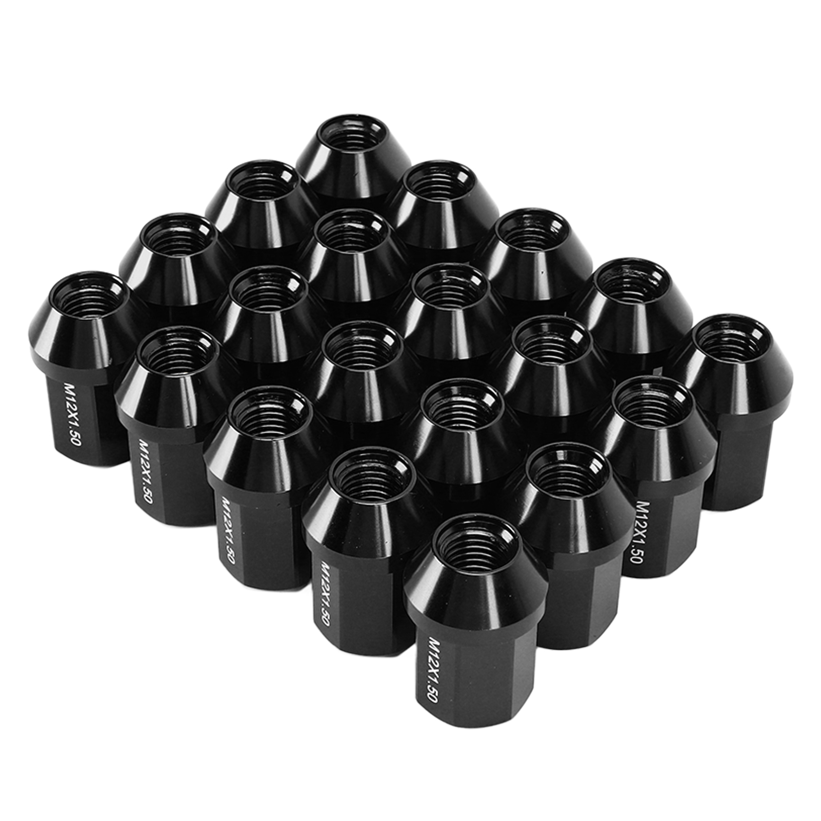 M12x1,5 35 Mm Radmuttern Aus 6061 Aluminiumlegierung, Geschlossen, Schwarz, 20er-packung, Kompatibel Mit Chevrolet Camaro 1983-2002
