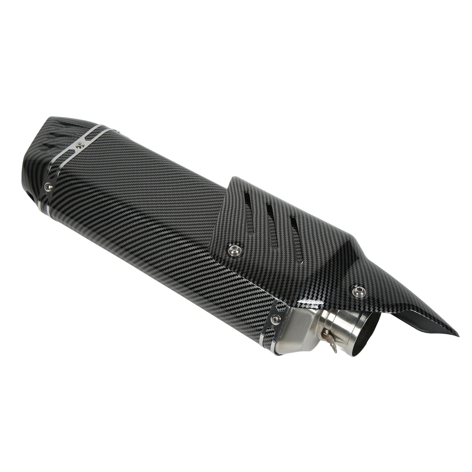 Universelles Motorrad-auspuffendrohr Aus Edelstahl 304 Mit Carbonfaser-abdeckung, Durchmesser 38–51 Mm, Carbon-optik