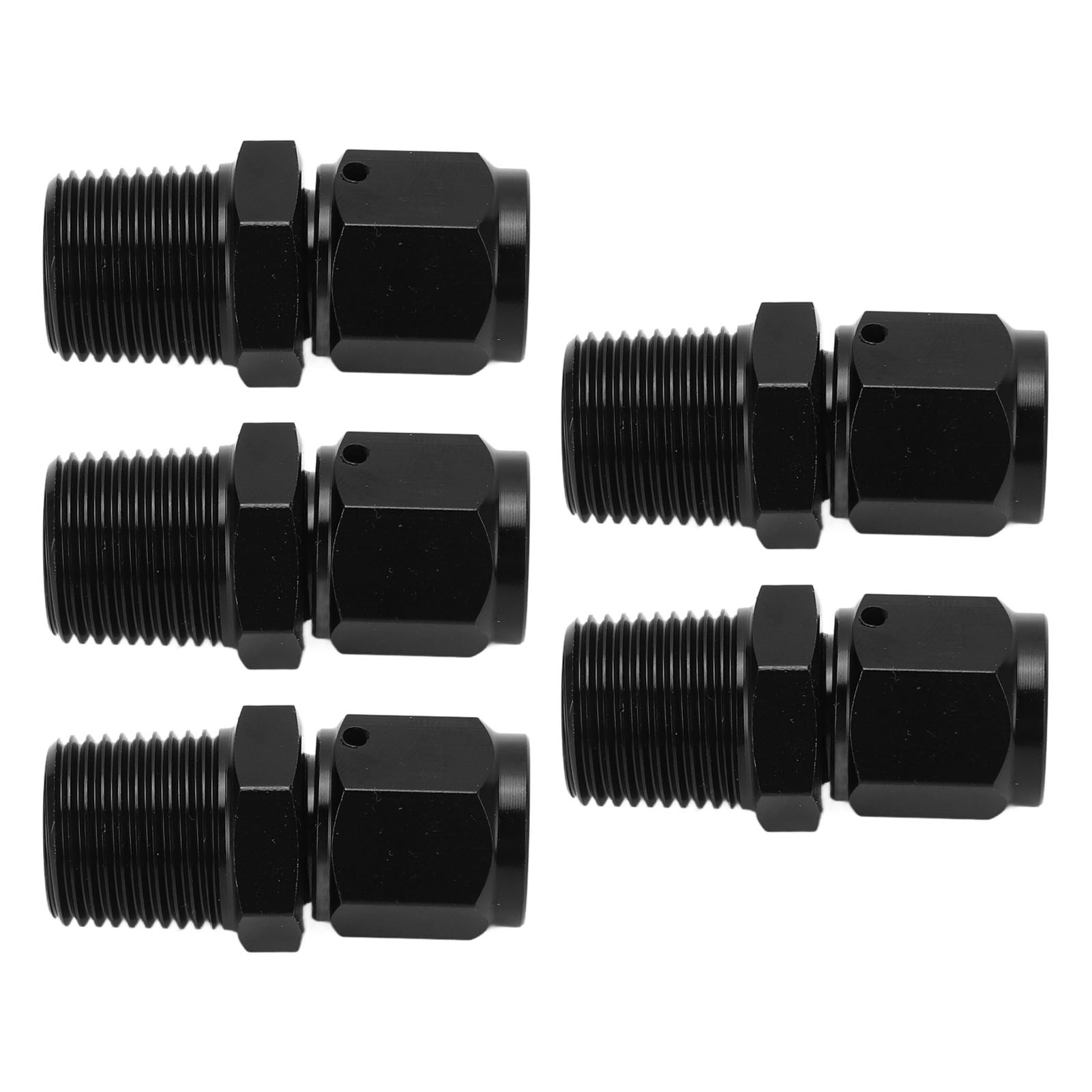 5-teiliges Adapterset, 6an-innengewinde Auf 3/8-zoll-npt-außengewinde, Schwarzes Aluminium, Gerade, Einfacher Austausch, 6an-auf-3/8-zoll-npt-schlauchverbinder