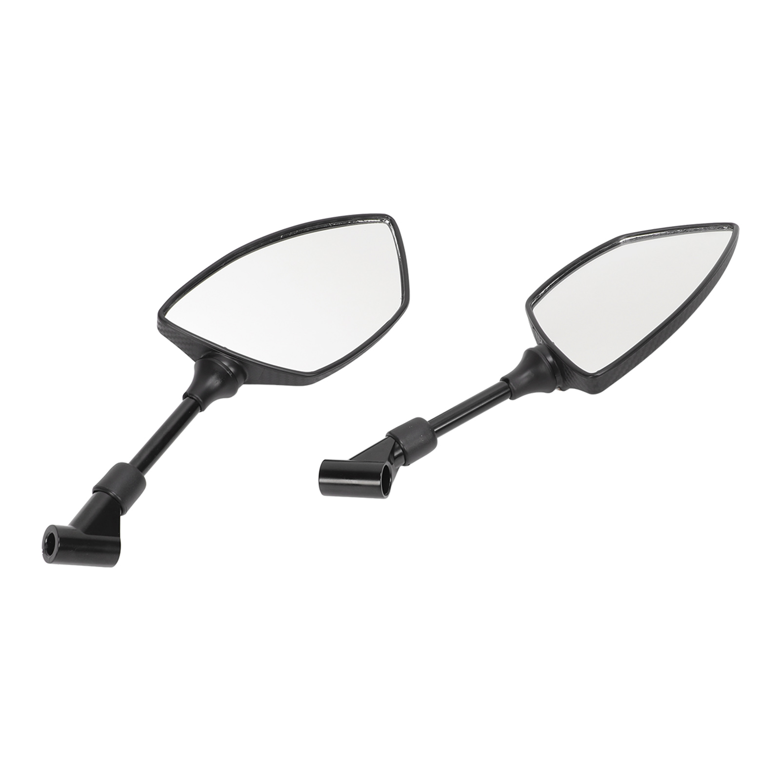 360° Verstellbarer Motorradspiegel, Konvexes Glas, Carbon-optik, Universell Für Roller, Motocross Und Quad, Schwarz