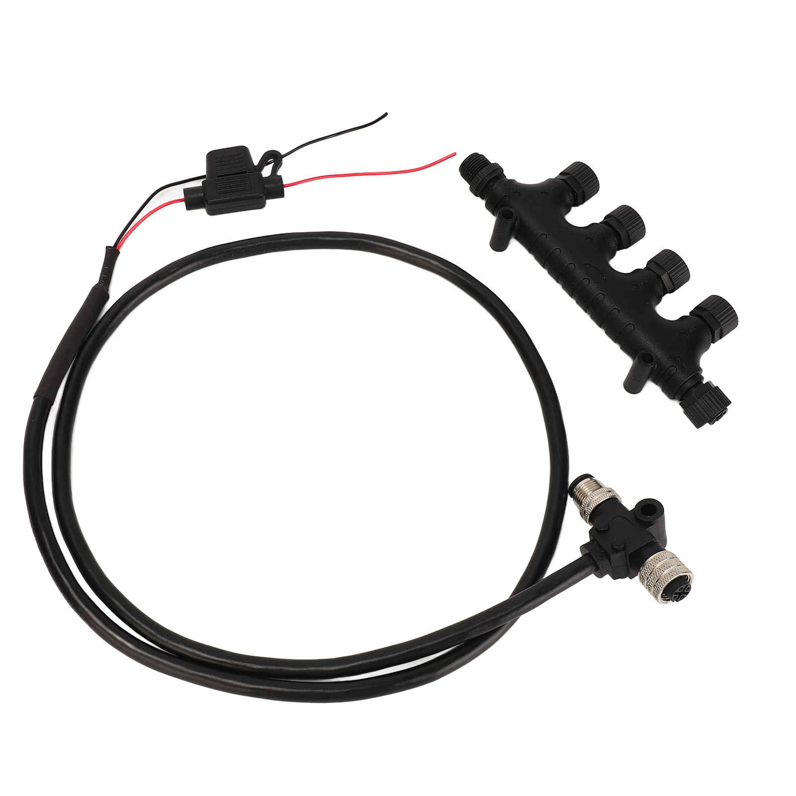Nmea2000-kabel Mit 4-port-t-stecker, 3-a-sicherung, 5-poligem M12-gewinde, 1 M, Ip67 Wasserdicht Für Lowrance-netzwerke
