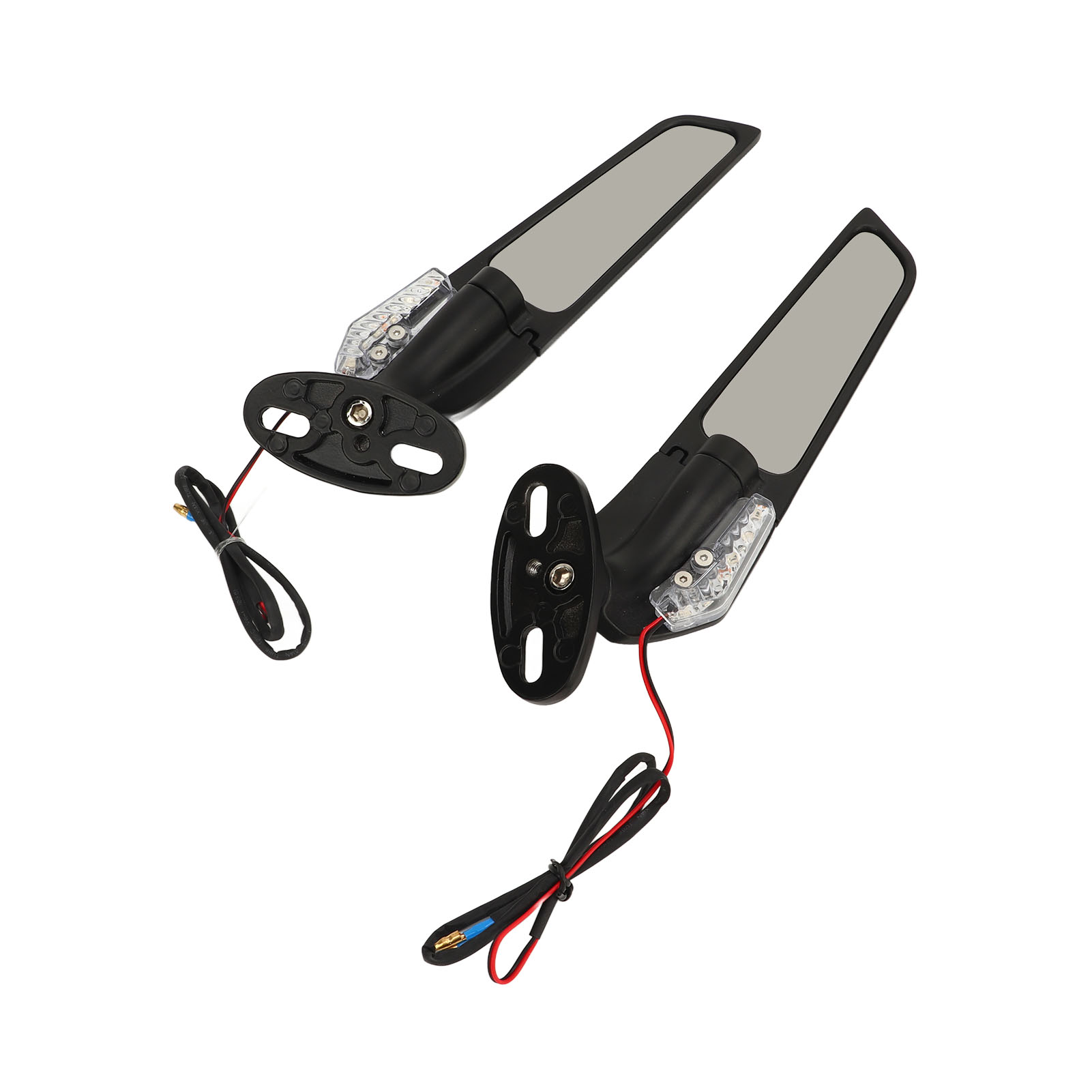 Verstellbare Motorrad-seitenspiegel Mit Led-blinkern Für Ninja 250 300 400 650 H2 H4, Paar Retro-spiegel, Rückspiegel, Verstellbarer Winkel, Schwarz.