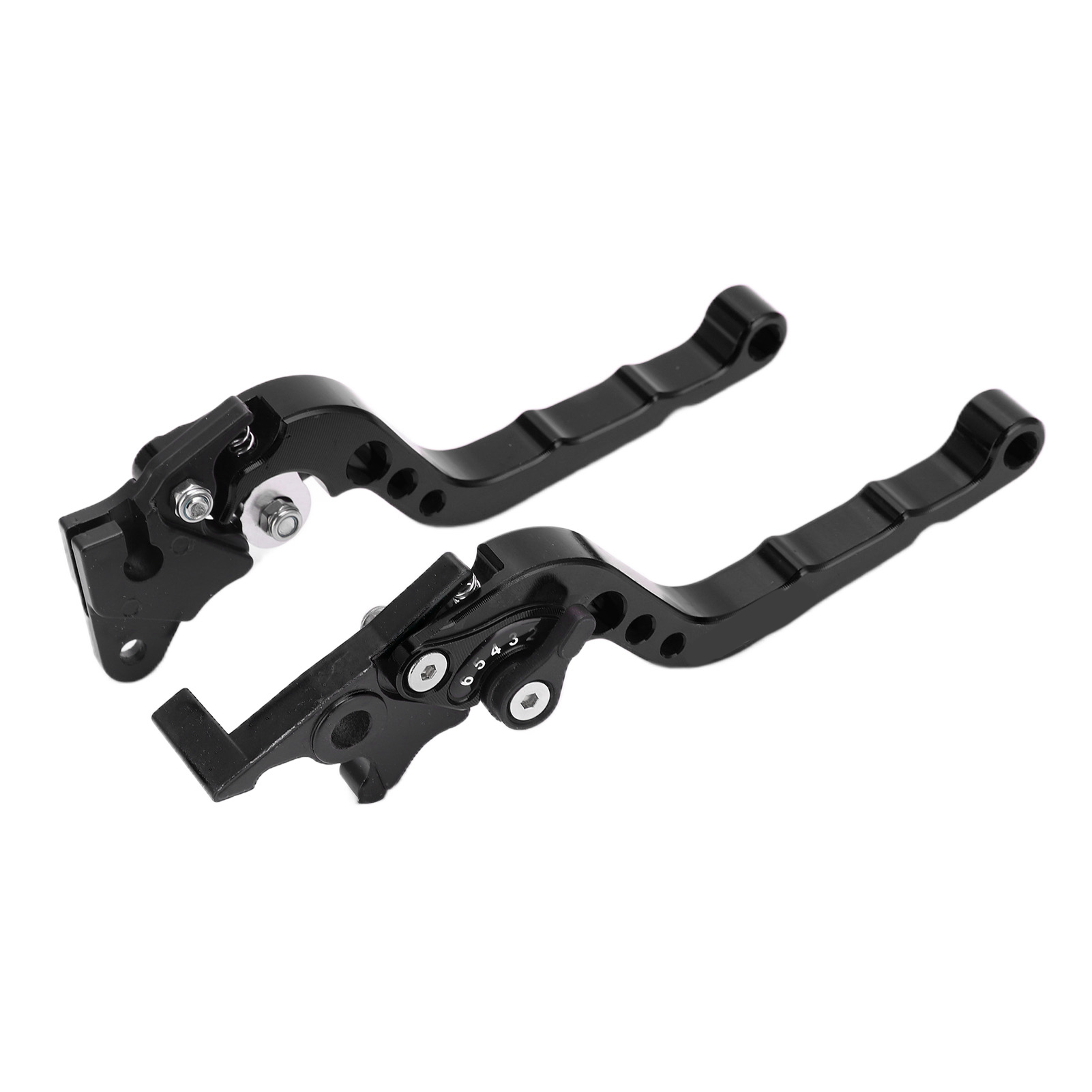 2 Motorrad-brems- Und Kupplungshebel, Verstellbare Bremsvorrichtung Aus Schwarzer Aluminiumlegierung, Lenkergriffe