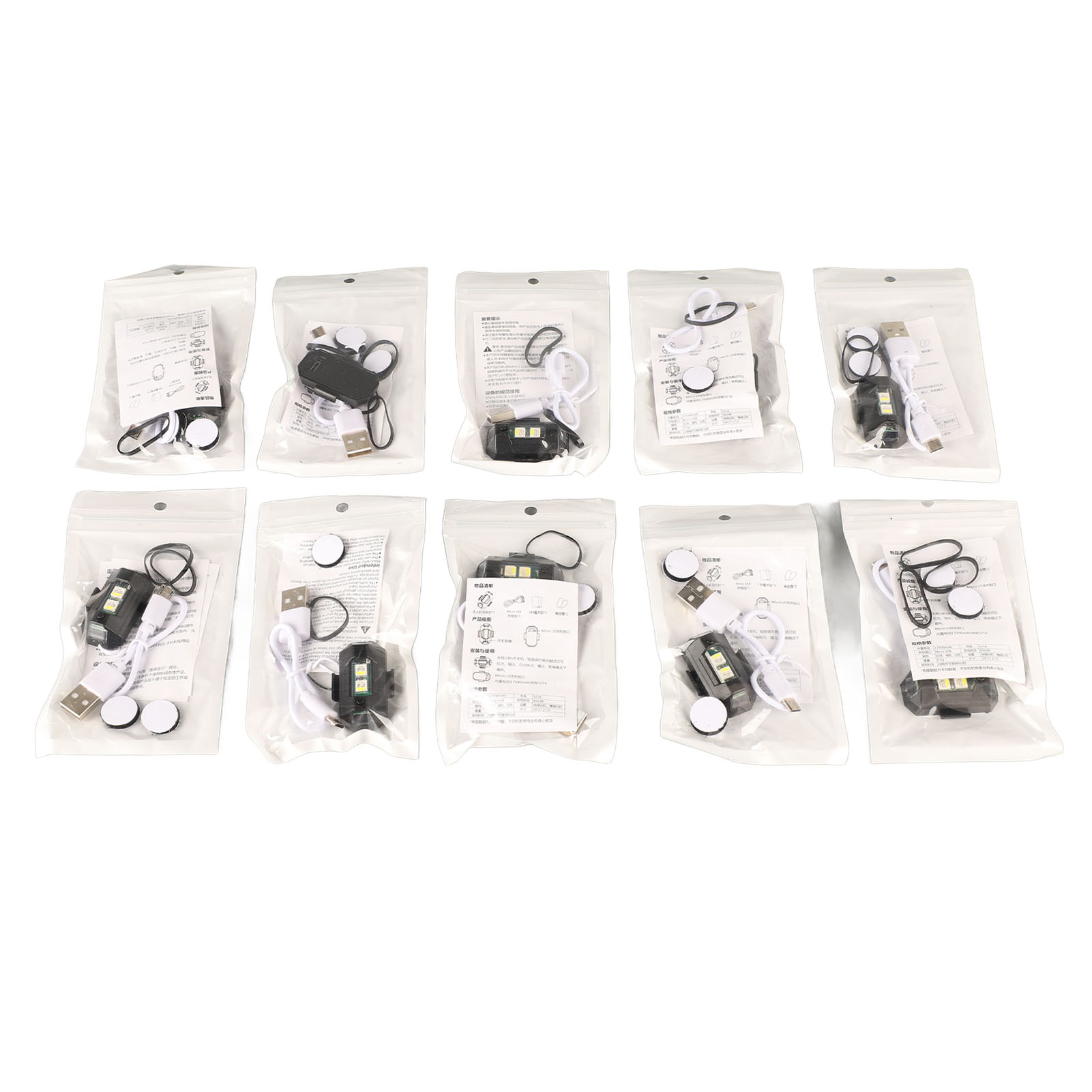 10-teiliges Led-blitzlicht-set, 7 Farben, Hohe Helligkeit, Kabellos, Warnblinker Für Motorräder