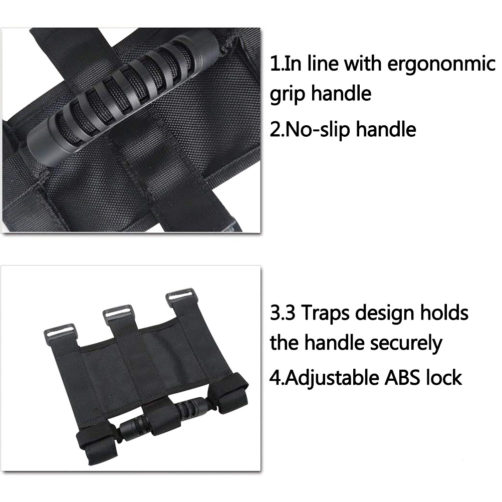 2-teilige Seitliche Haltegriffe Für Jeep Wrangler Cj Yj Tj Jk, Zubehör Für Den Stabilisator, Schwarze Sicherheitsgriffe Für Den Innenraum, Montagesatz Inklusive.