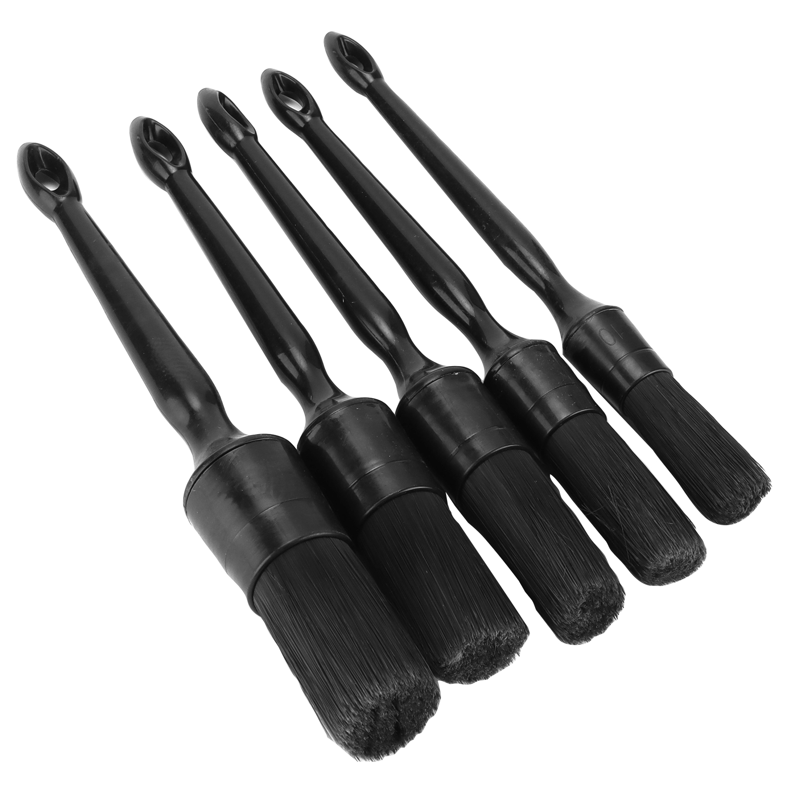 Set Mit 5 Schwarzen Autoreinigungsbürsten Aus Reiner Mikrofaser, Werkzeug Für Die Fahrzeugpflege Und -aufbereitung.