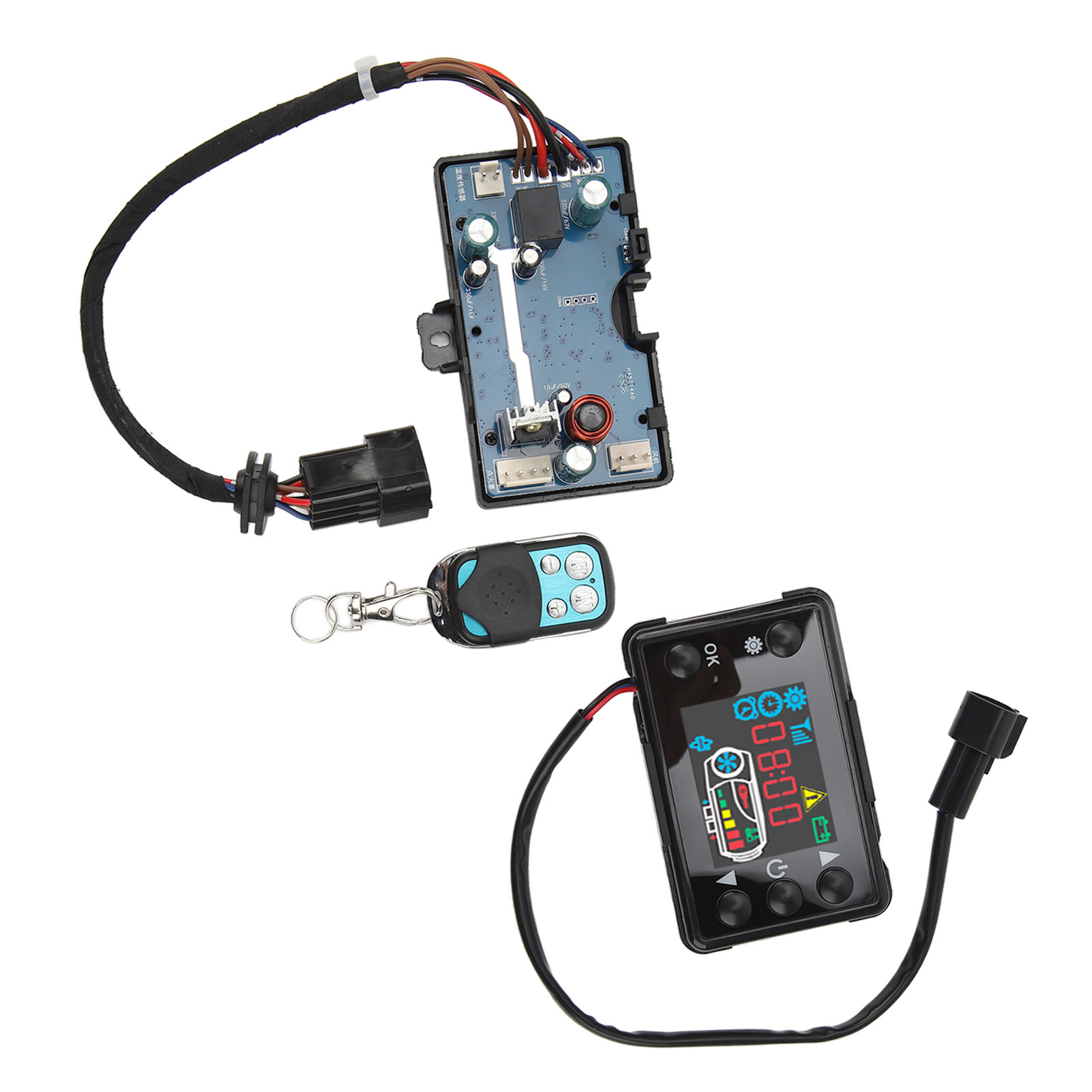 Thermostat Mit Lcd-bildschirm Für 12v/24v Dieselkühler, Fernbedienung Für Standheizung, Heizungsregler Mit Bildschirm, Fernbedienungsset Für Standluftheizung.