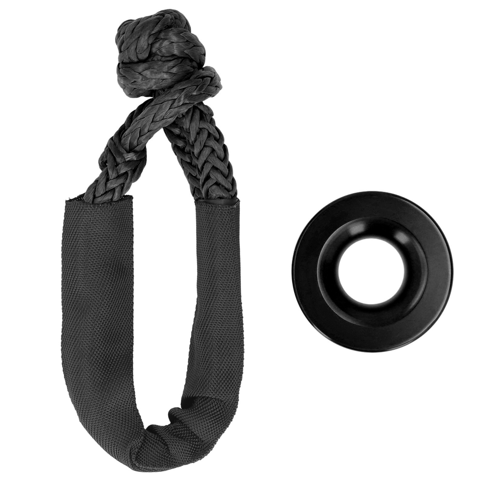 4x4-bergegurt, Abschleppgurt-set Aus Aluminiumlegierung Mit Weichem Synthetikgurt, Für Suv, Lkw, Atv, Utv, Schwarz, Hohe Belastbarkeit