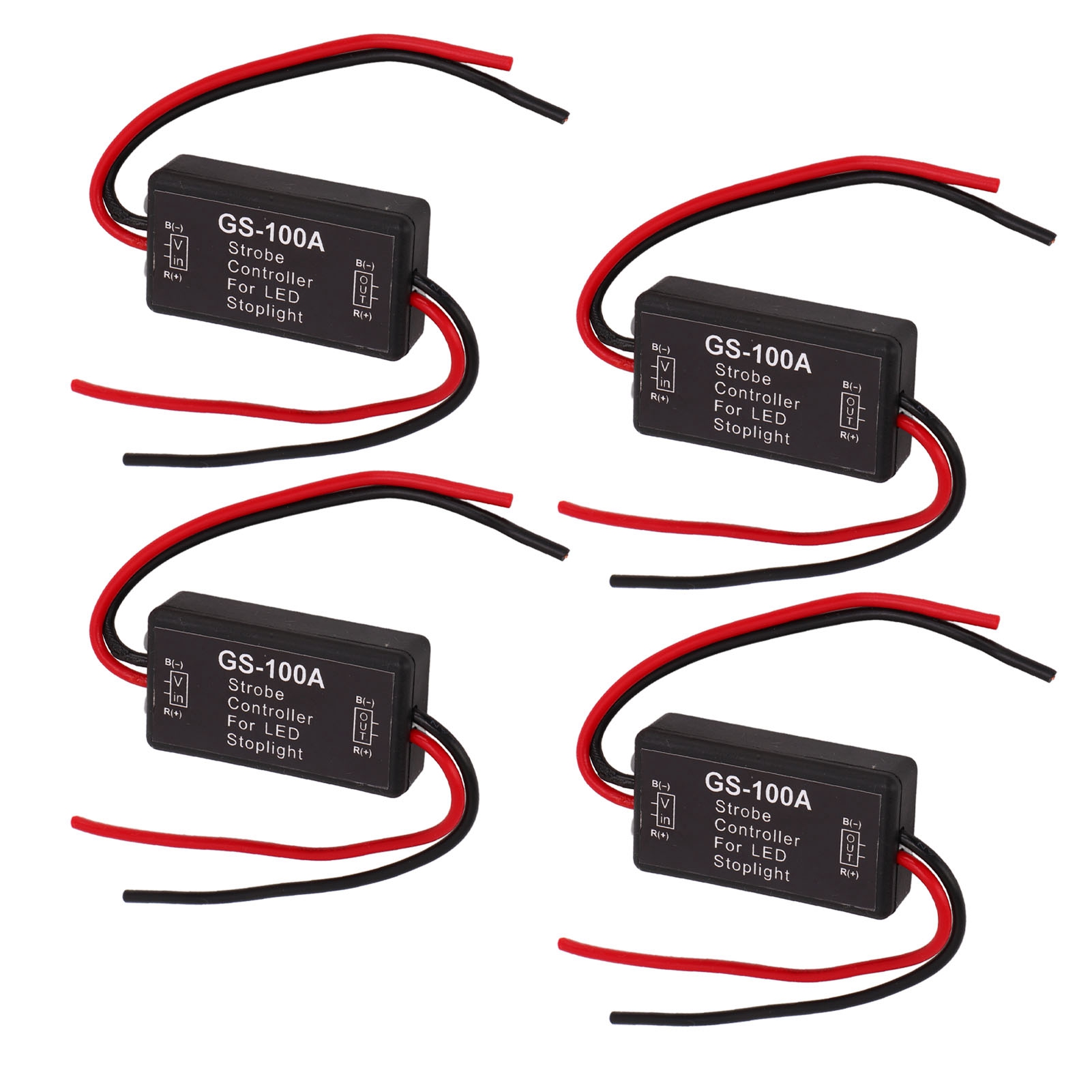 4-teiliger 12v Dc Bremslicht- Und Blinker-controller Mit Led-blitzlicht Für Motorrad, Auto Und Lkw.