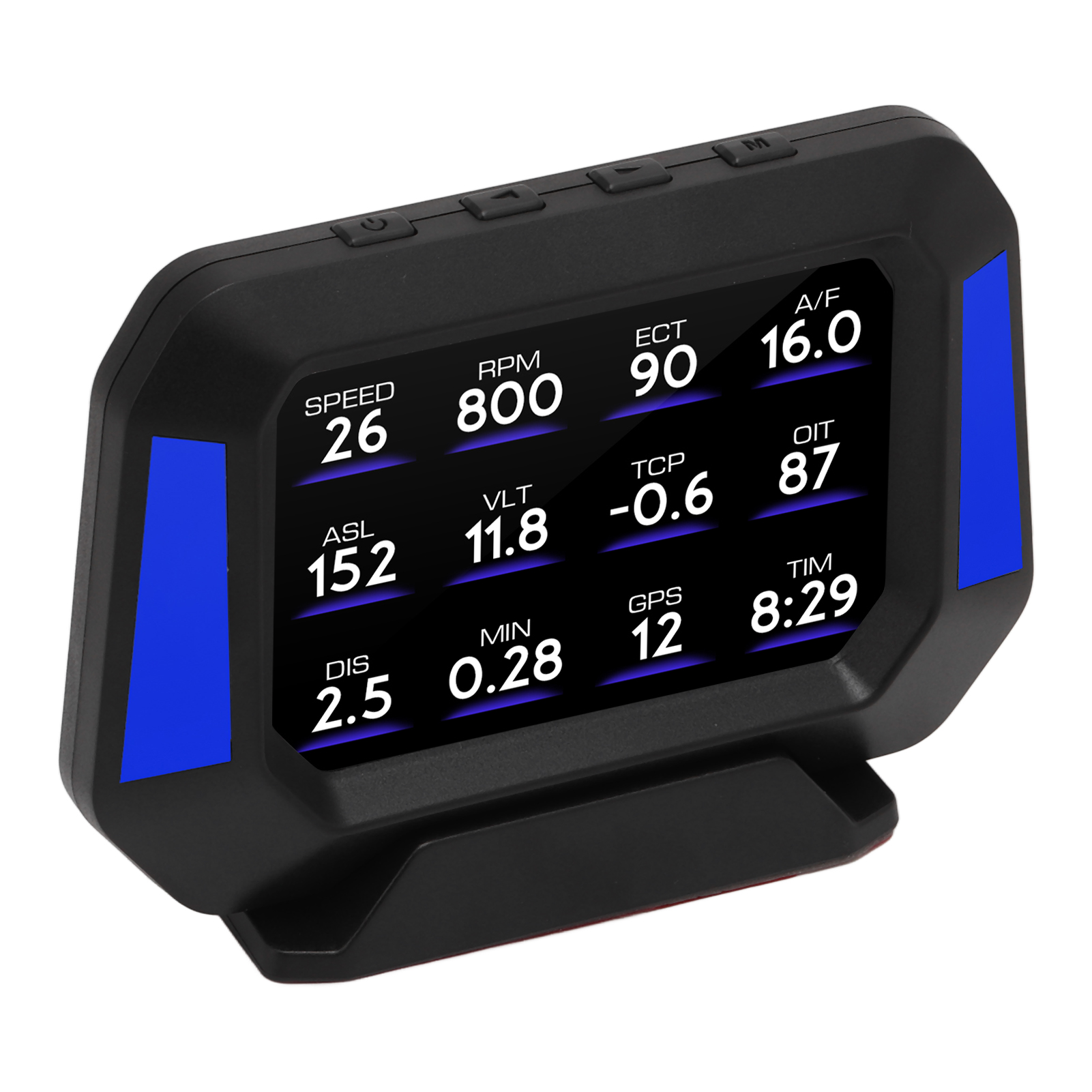 3-in-1 Digitales Fahrzeuginstrumentencluster, Head-up-display (hud) Obd2+gps Mit Berganfahrhilfe, Kompass, Tachometer Und Drehzahlmesser, Alarmanlage