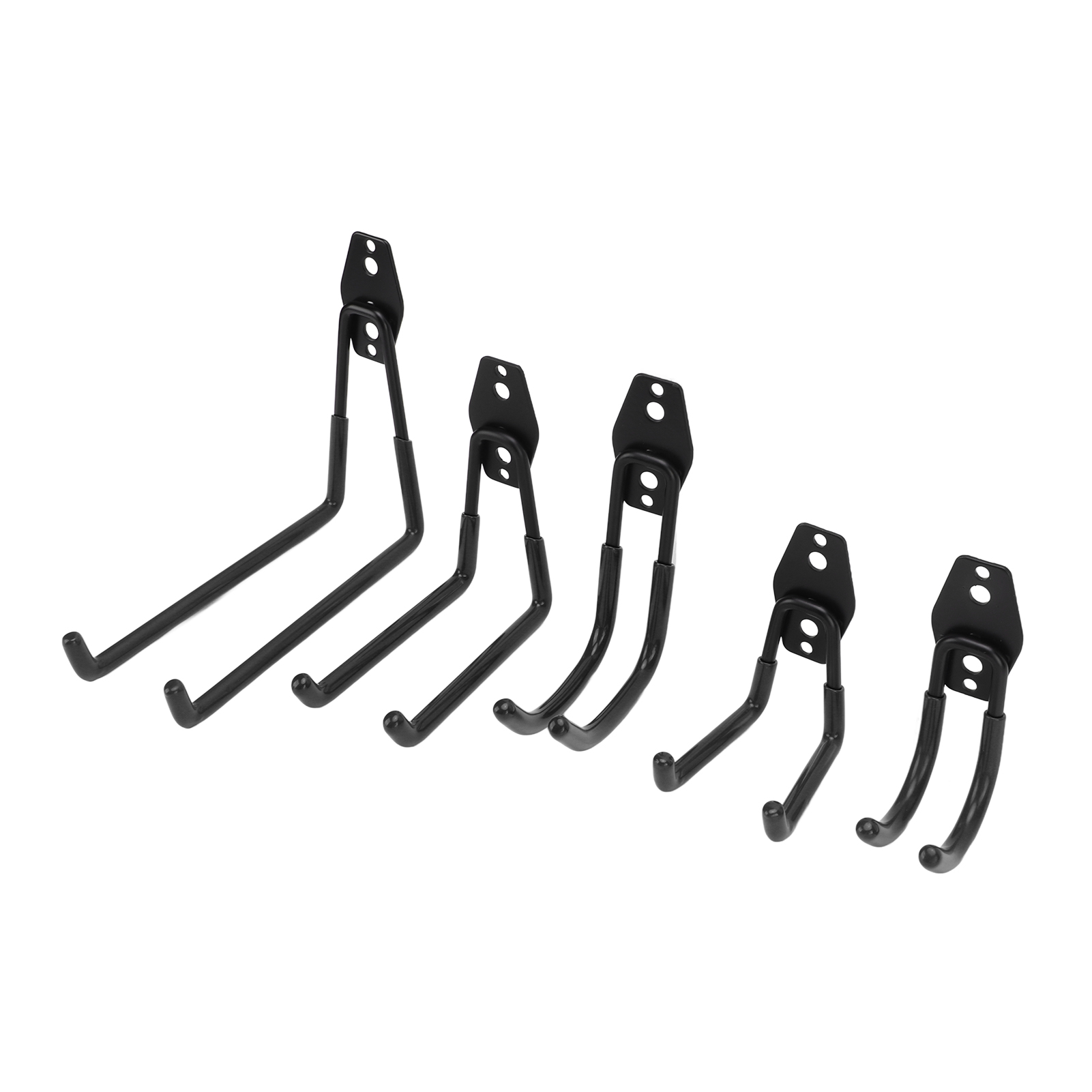 Set Mit 5 Verstärkten Wandhaken, 40 Kg Fahrradträger, Doppelstange, Schwarz, Für Garage, Keller, Stuhl, Leiter