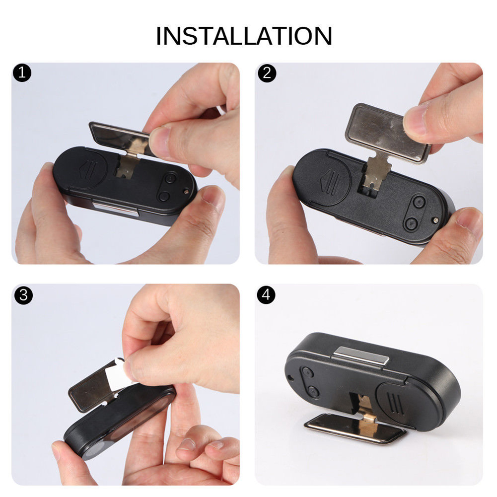 Digitales 2-in-1-autothermometer Mit Uhr, Hintergrundbeleuchtetem Lcd-display Für Armaturenbrett, Autozubehör, Innenraumtemperatur