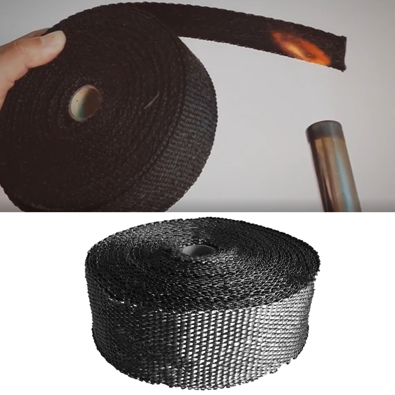 5 M Hitzebeständiges Isolierband Für Motorradauspuffrohre, Glasfaser-isolierband, Rohrschutz, Für Autos, Atvs, Karts Und Crossfahrzeuge, Hochtemperaturbeständig